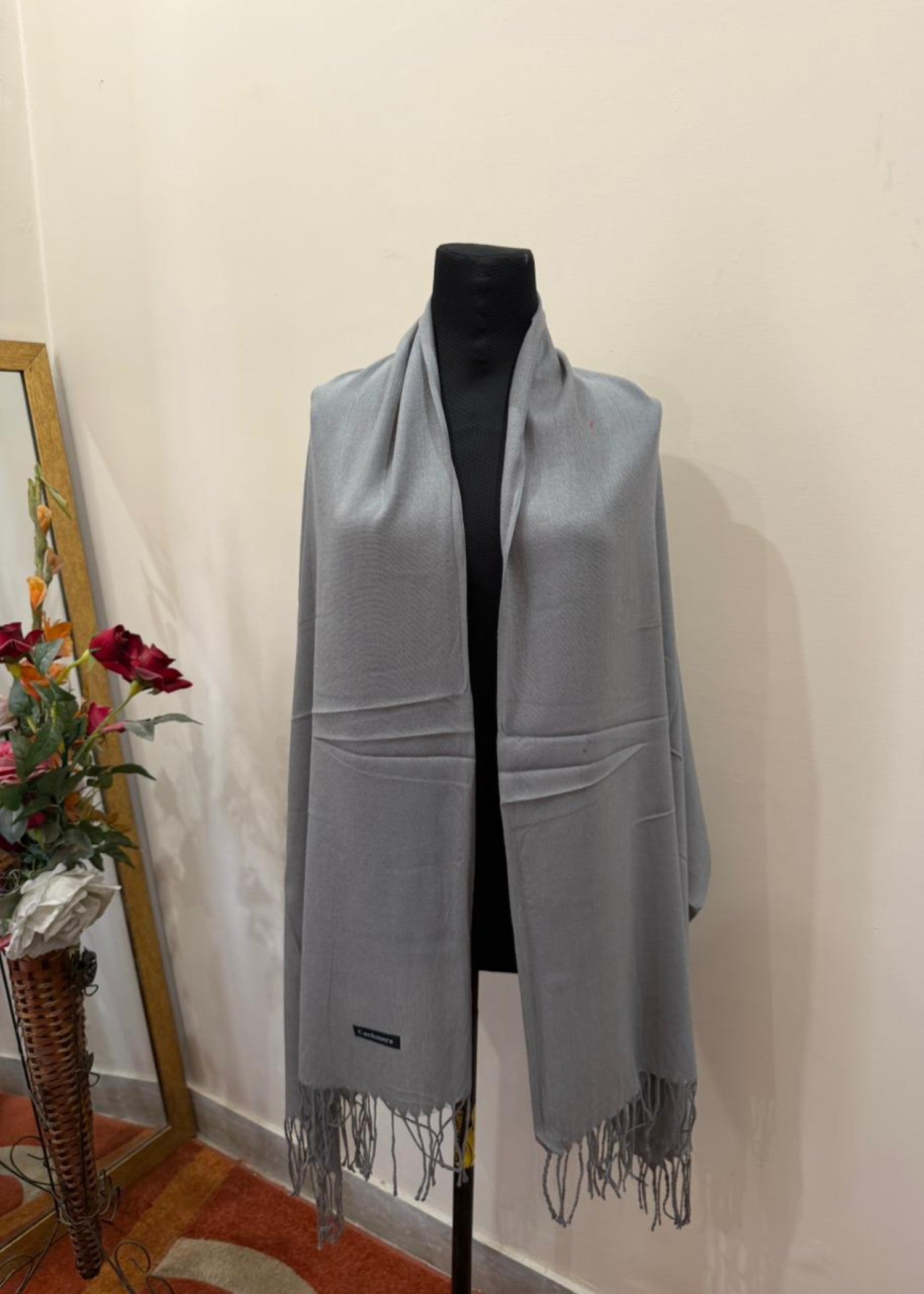 cashmere wool Hijab in Dark grey