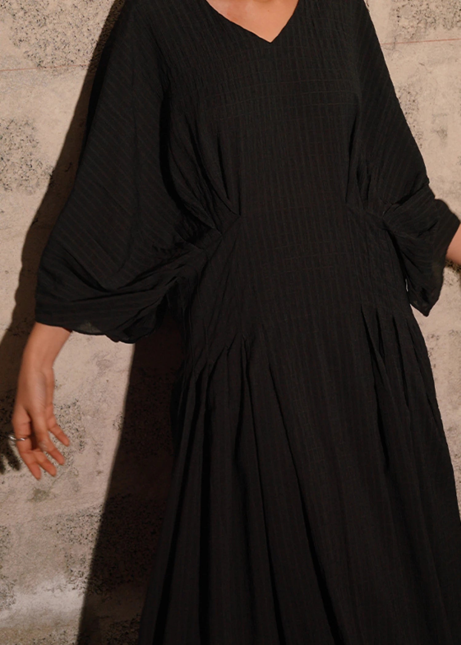 georgette Kaftan in Black