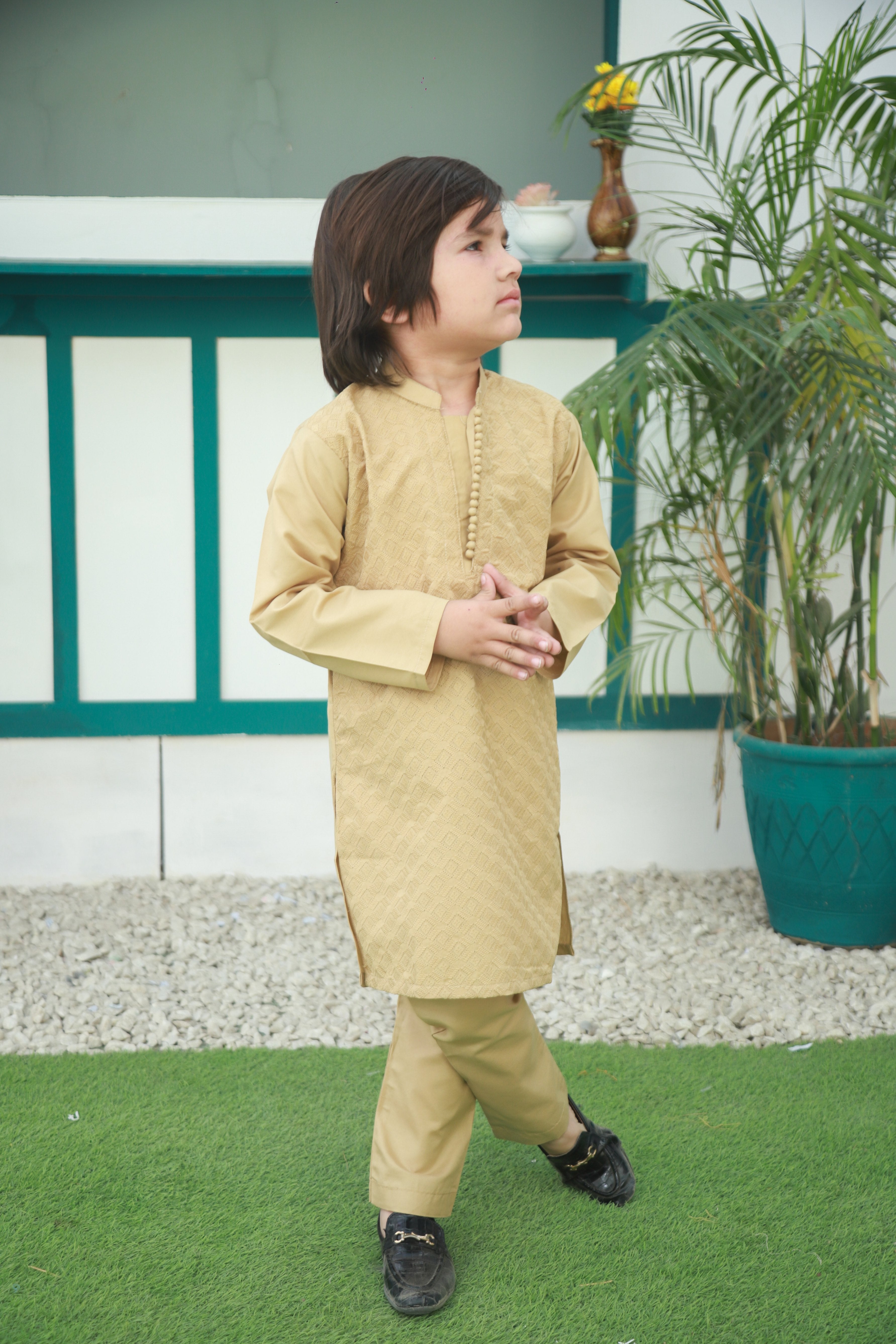 cotton Kurta Set in Butter