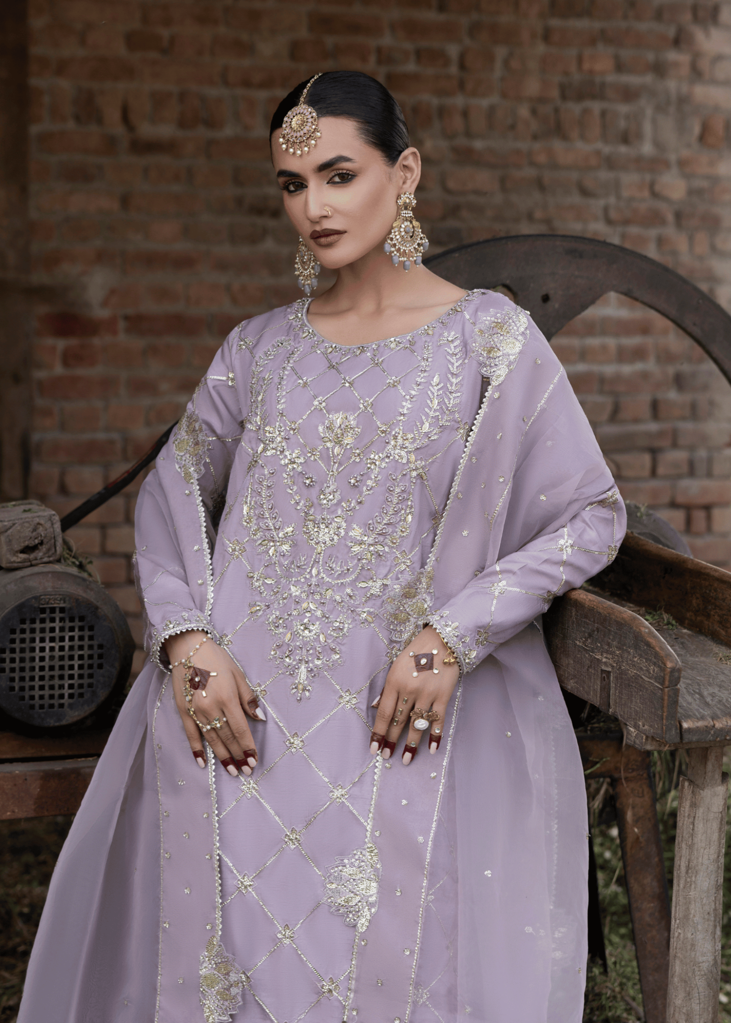 korean raw silk Kurta Set in Lavender