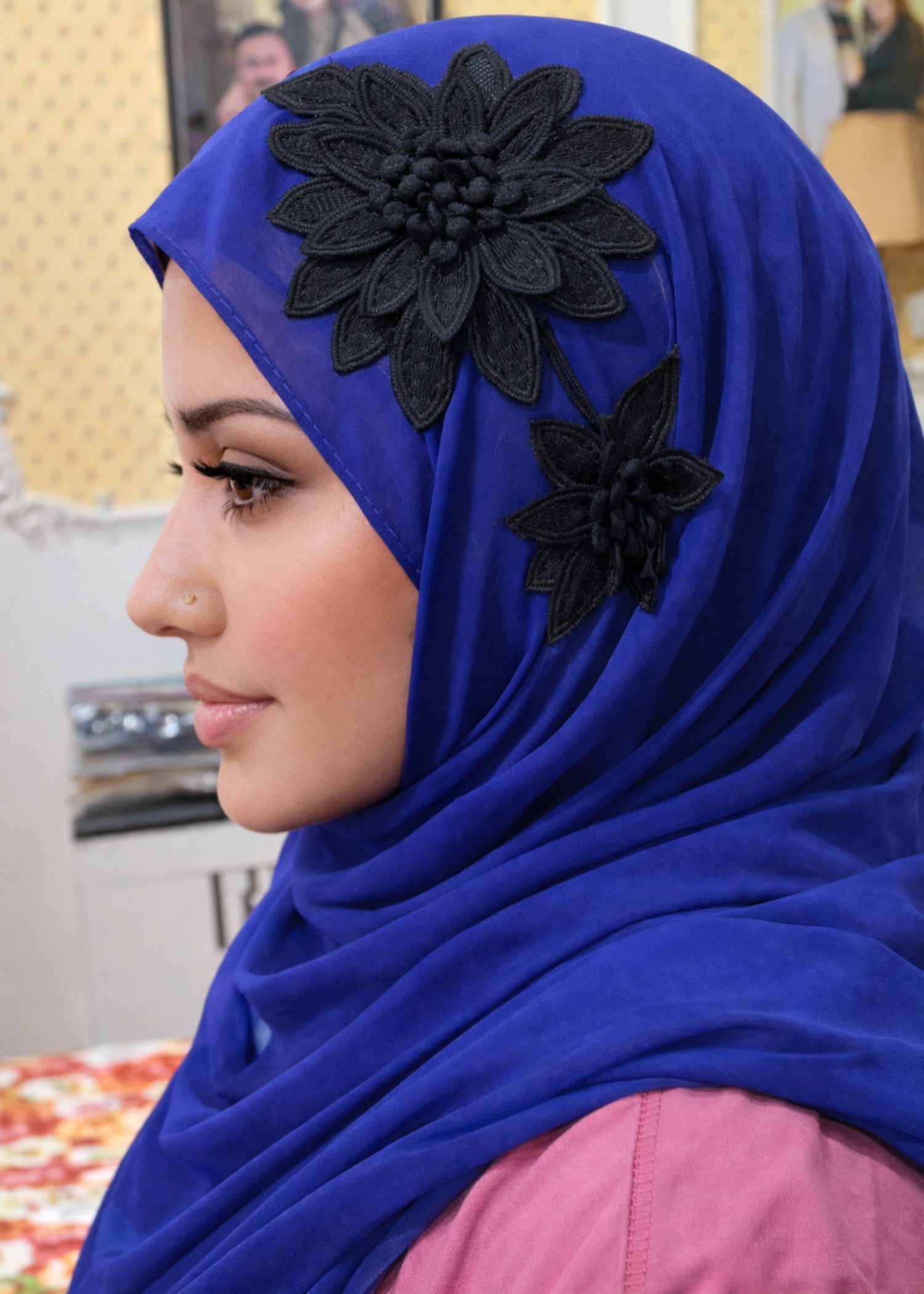 chiffon Hijab in Royal blue