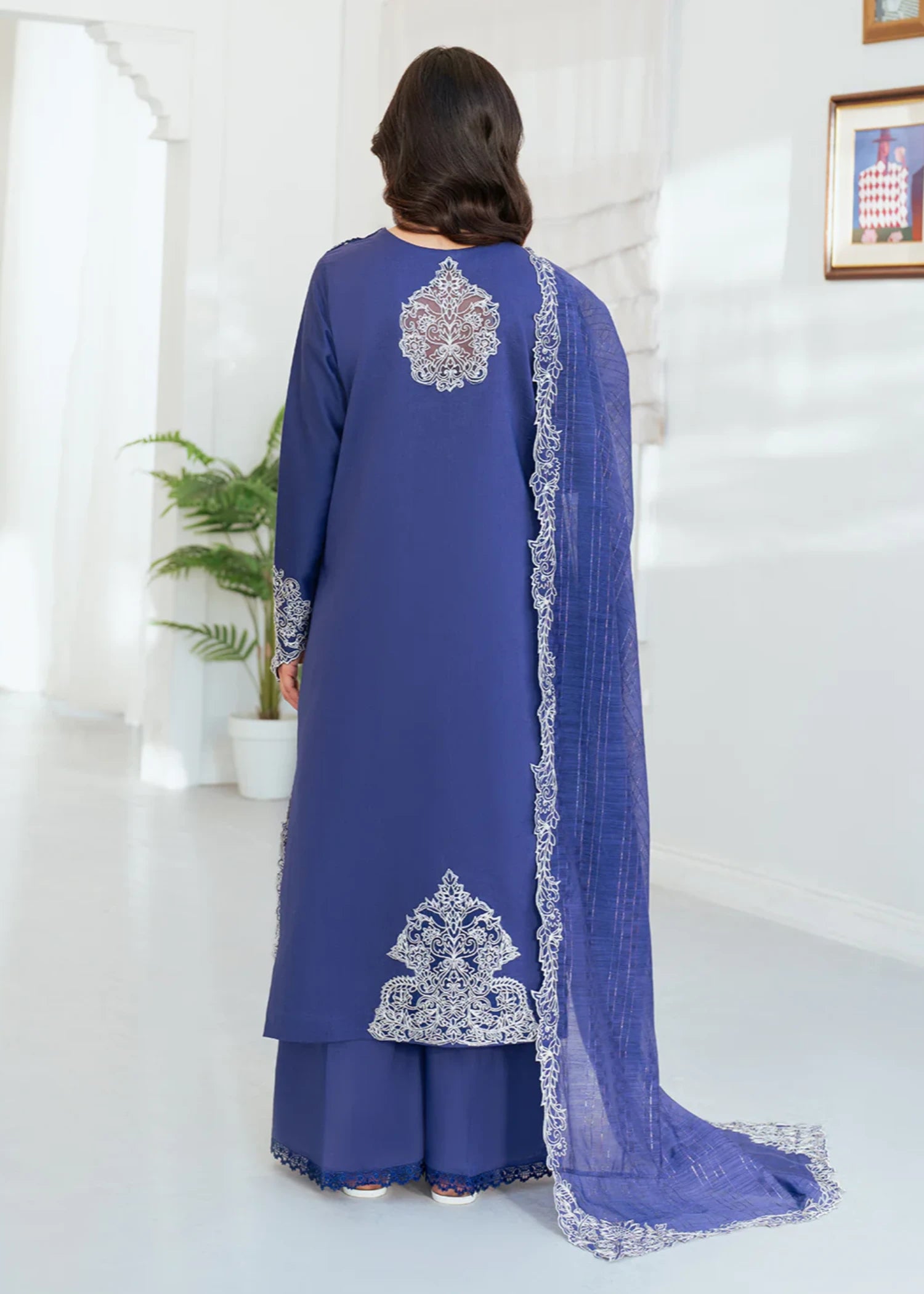 lawn Unstitched in Sapphire blue