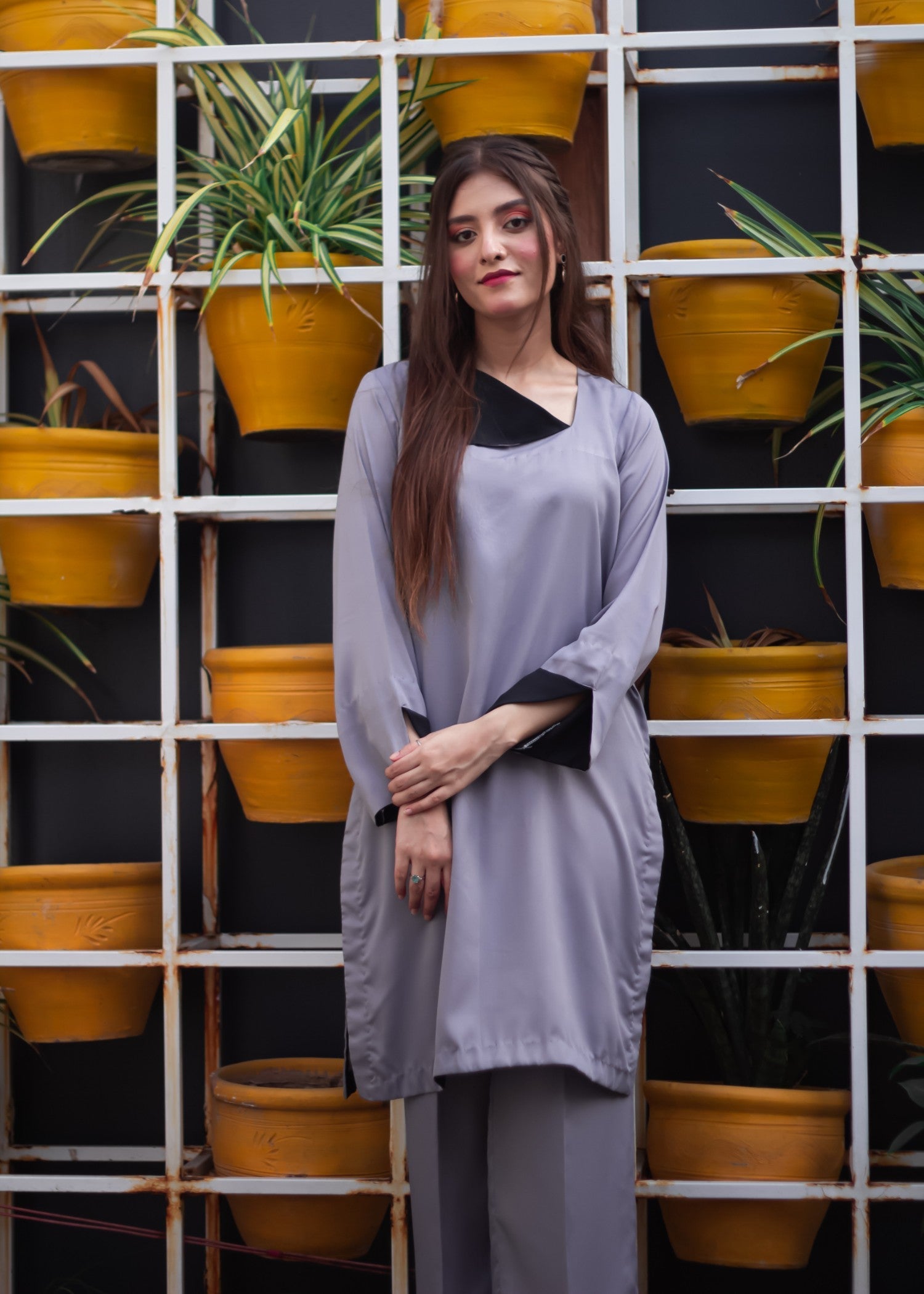 georgette Kurta Set in Grey