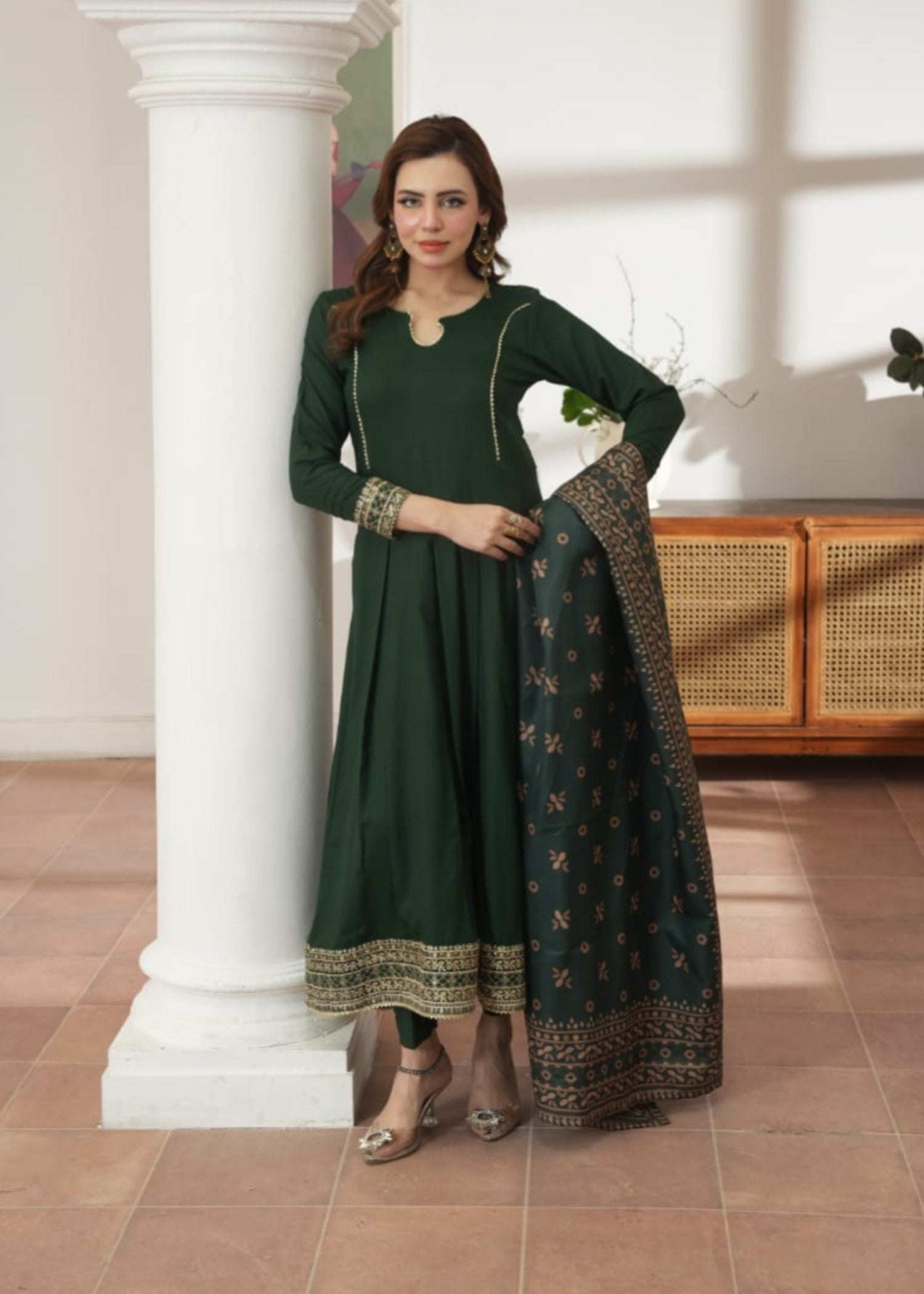 dhanak Maxi in Dark green
