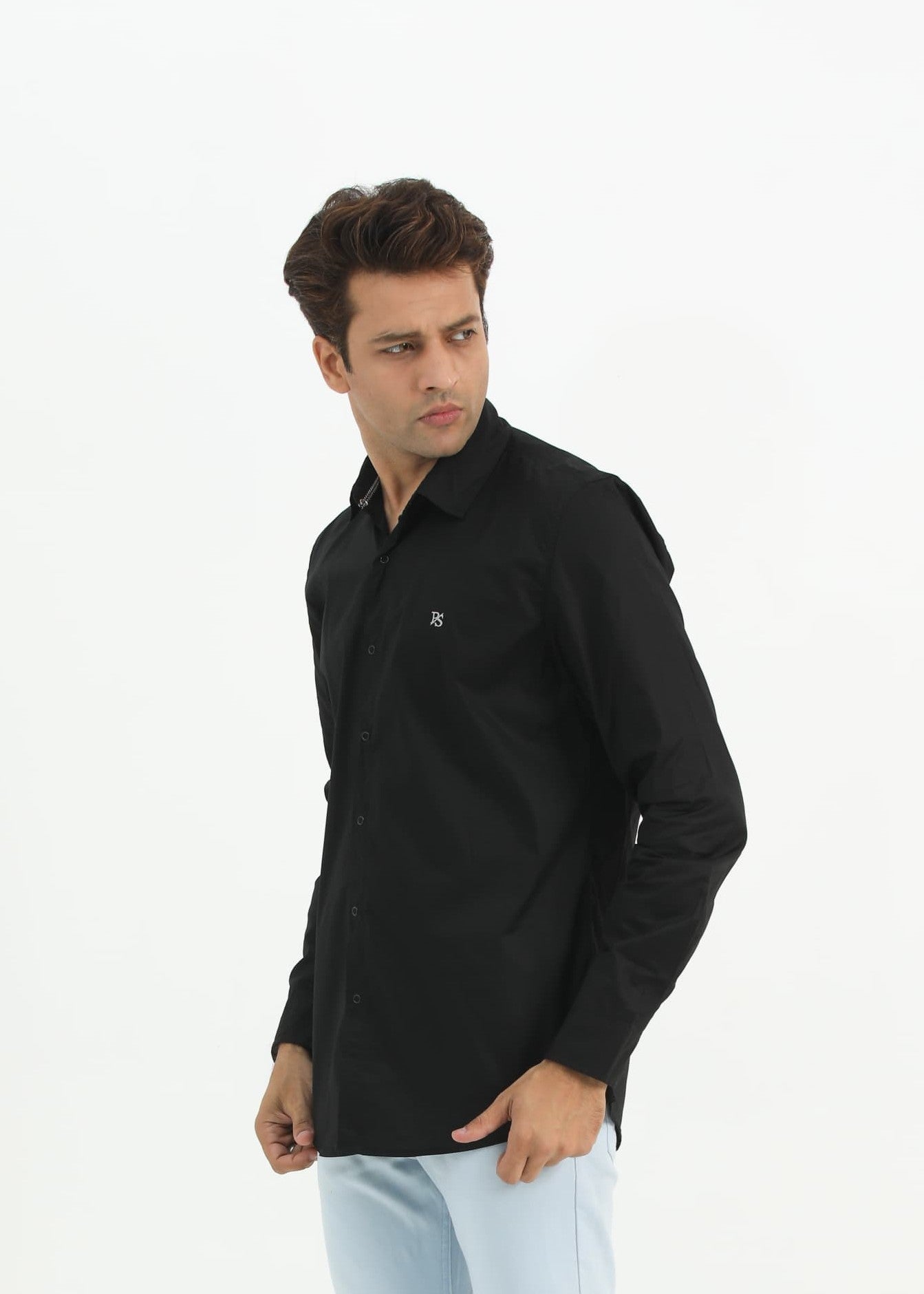 cotton Casual Shirt in Black