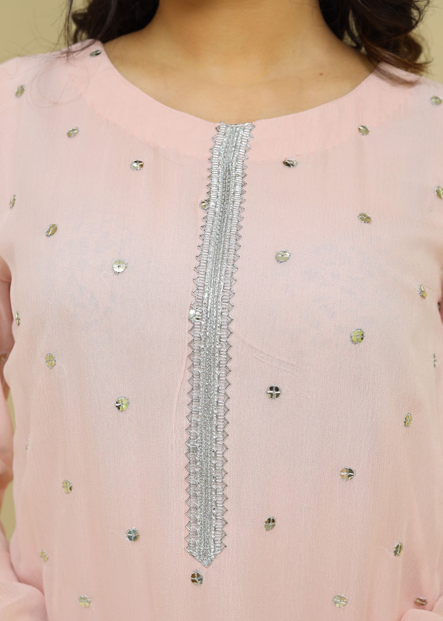 chiffon Sharara in Pink lace