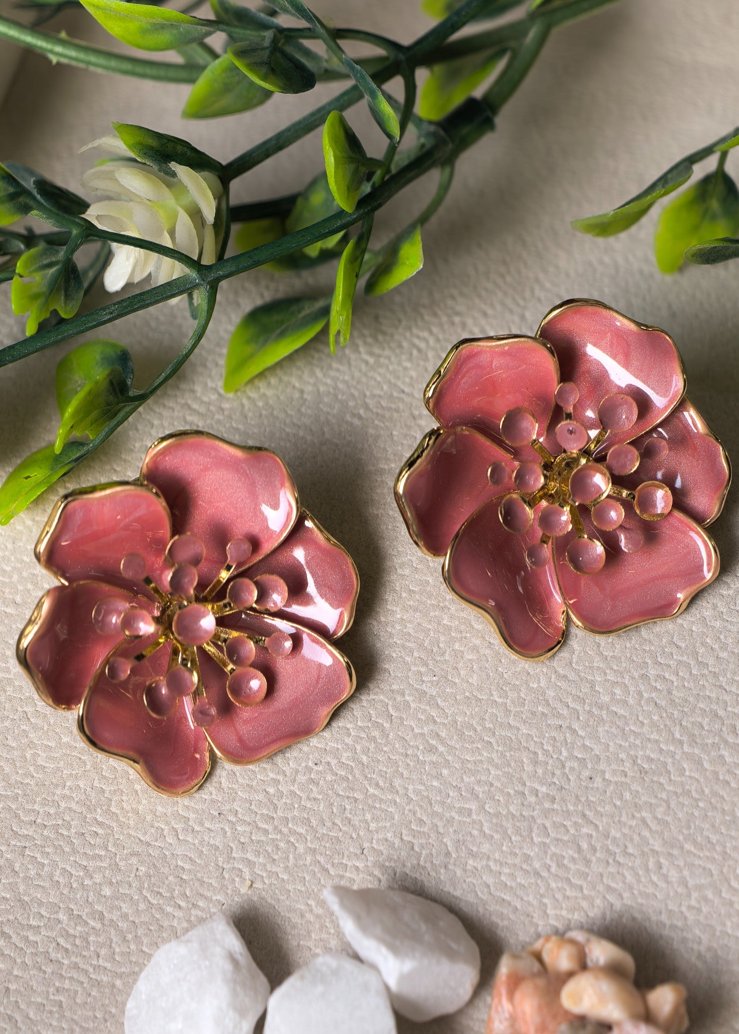 Studs in Pastel pink Color by - Trendy Women Studs LMV4524