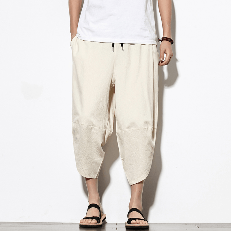 Summer New Loose Carrot Pants - Casual Wide Leg, Chinese Style Men's Harem Pants in Cotton Linen