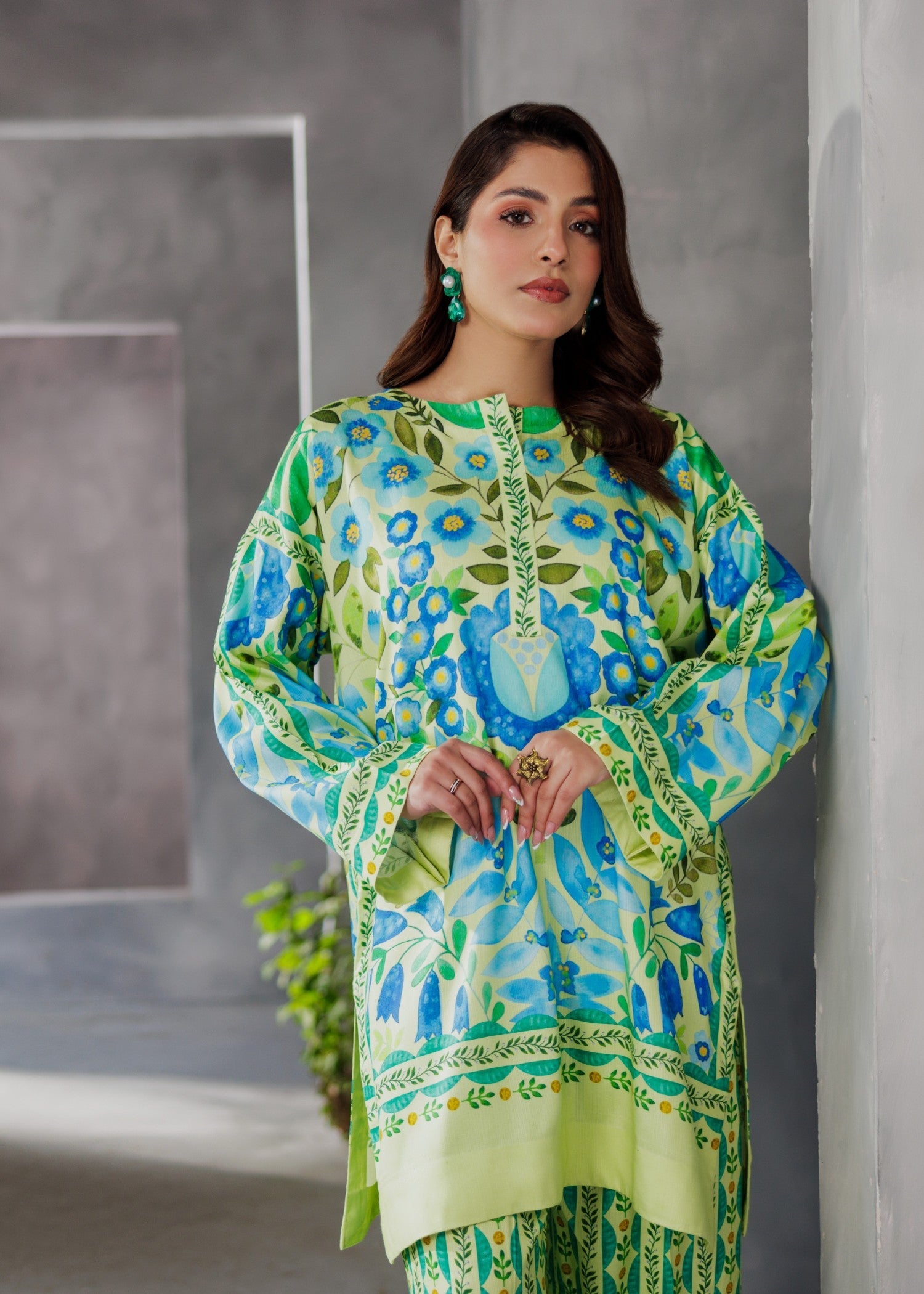 viscose Co Ord Sets in Key lime