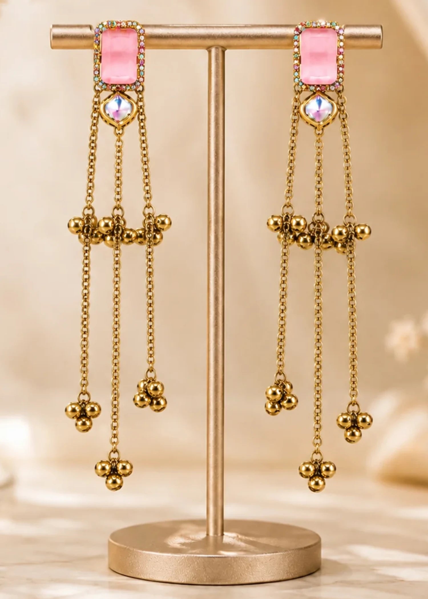 Earrings in Pink Color by - Trendy Women Earrings FBB9810