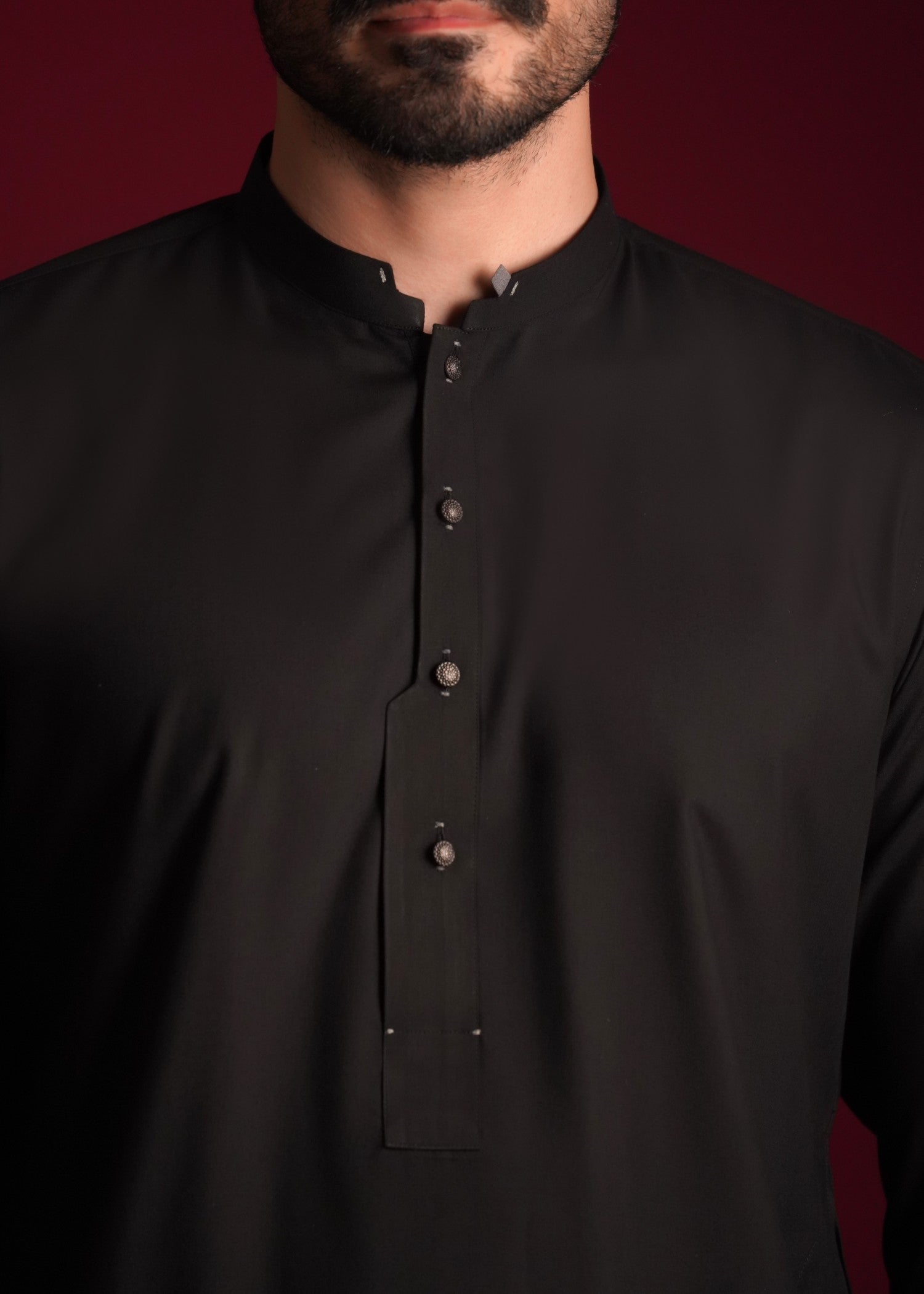 wash & wear Kurta Set in Jet black