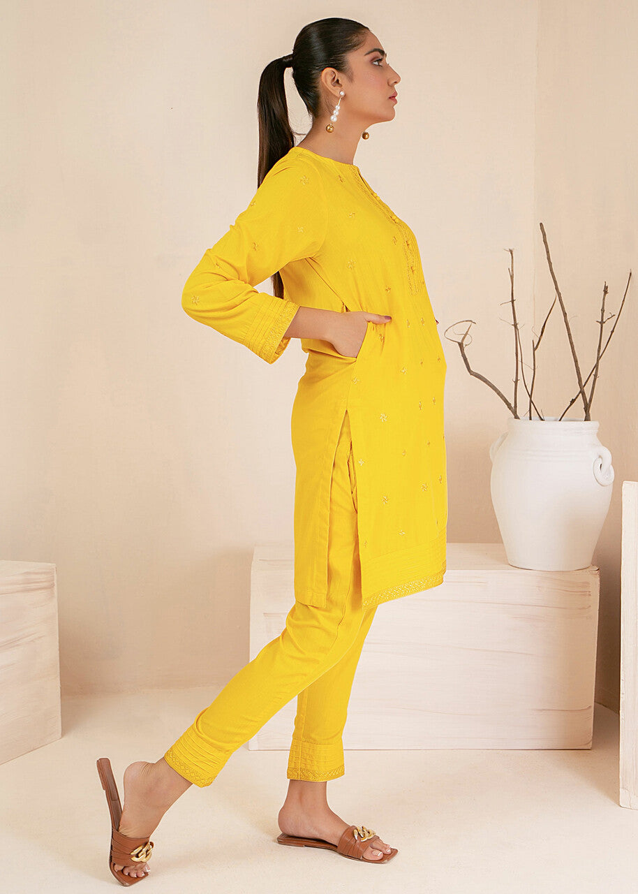 wash & wear Kurta Set in Yellow