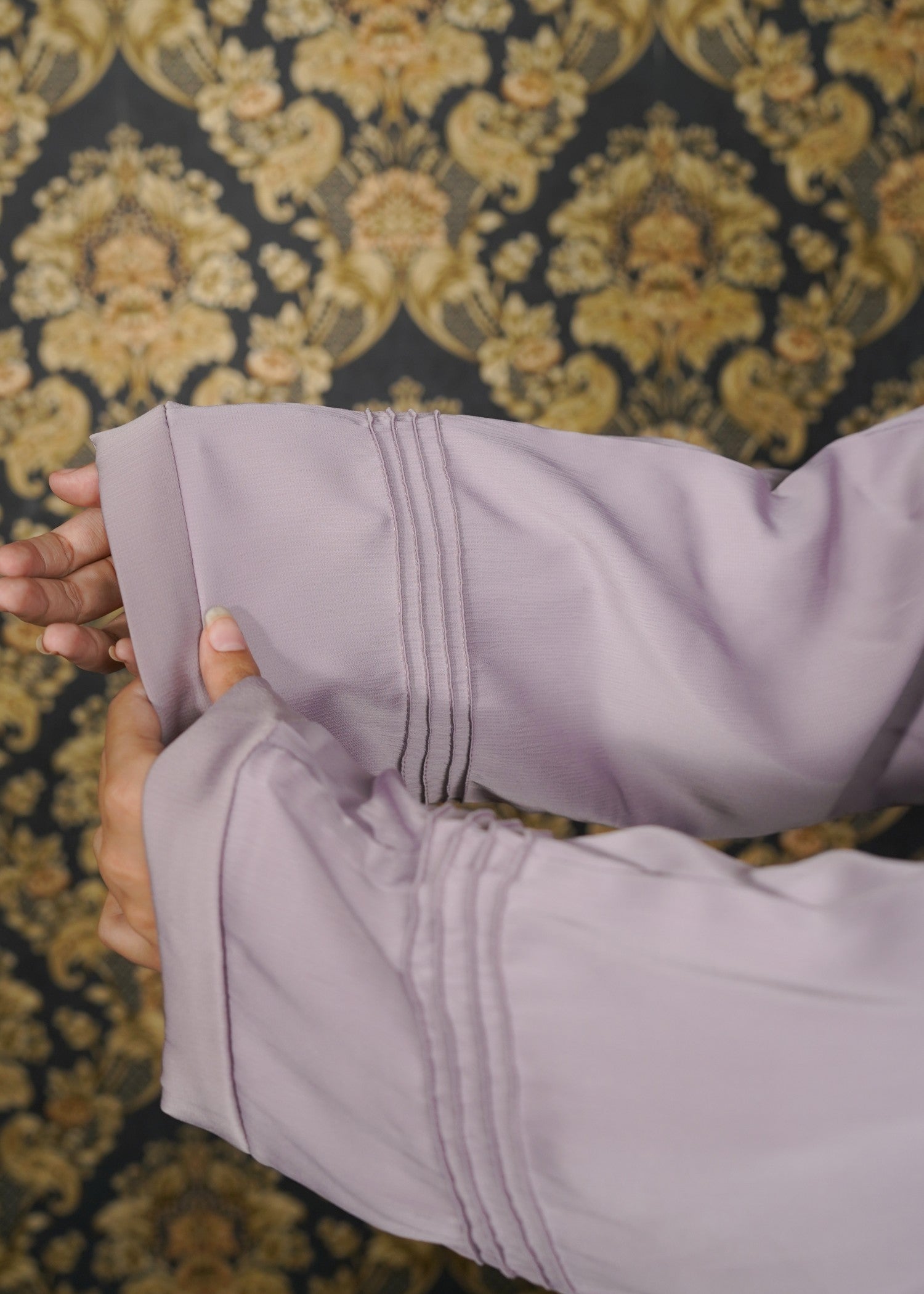 thai silk Abaya in Lilac