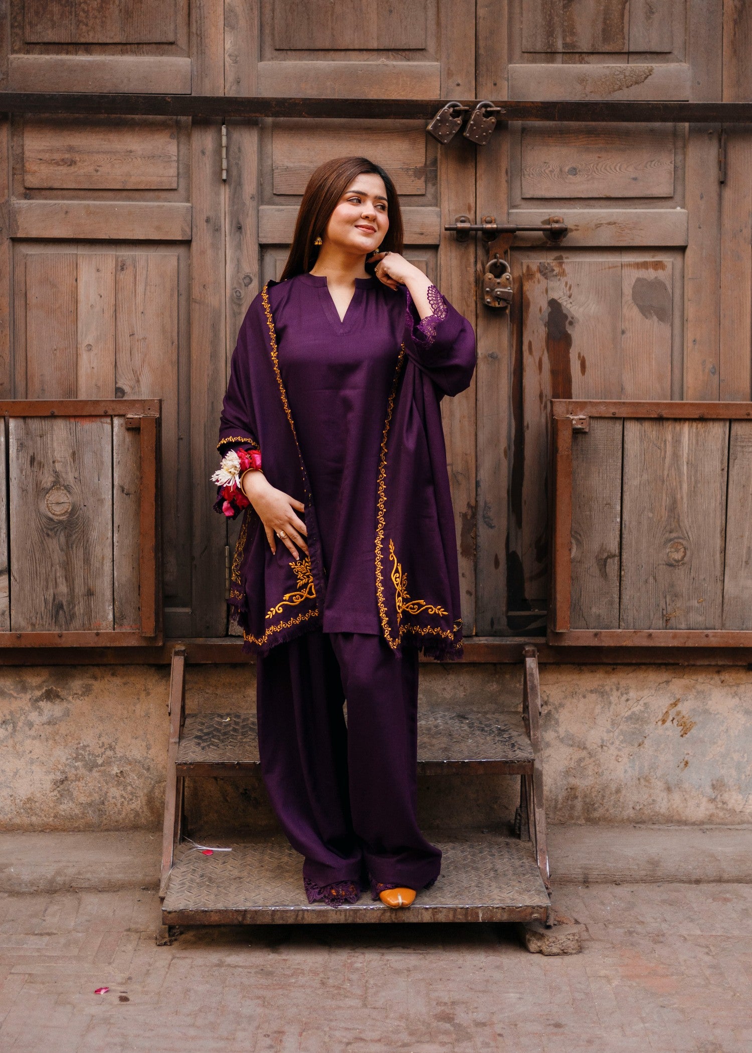 marina Kurta Set in Plum purple