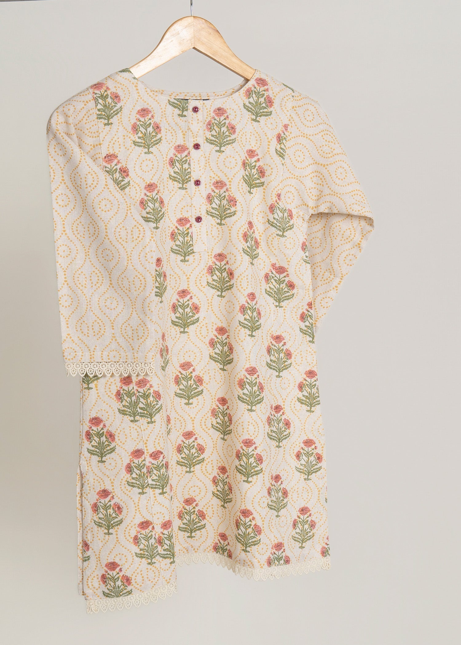 khaddar Kurti in Off-white