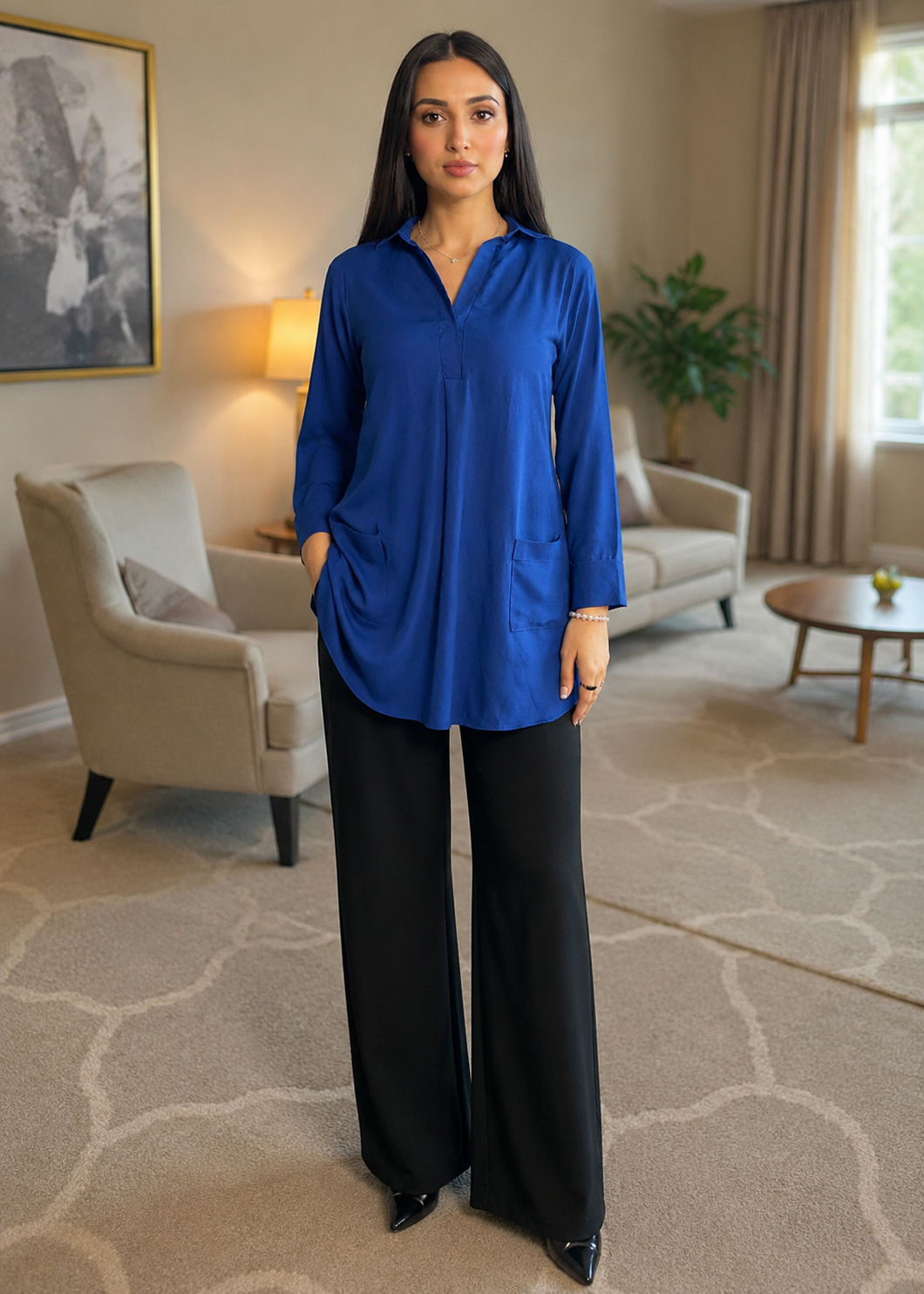 georgette Top in Royal blue