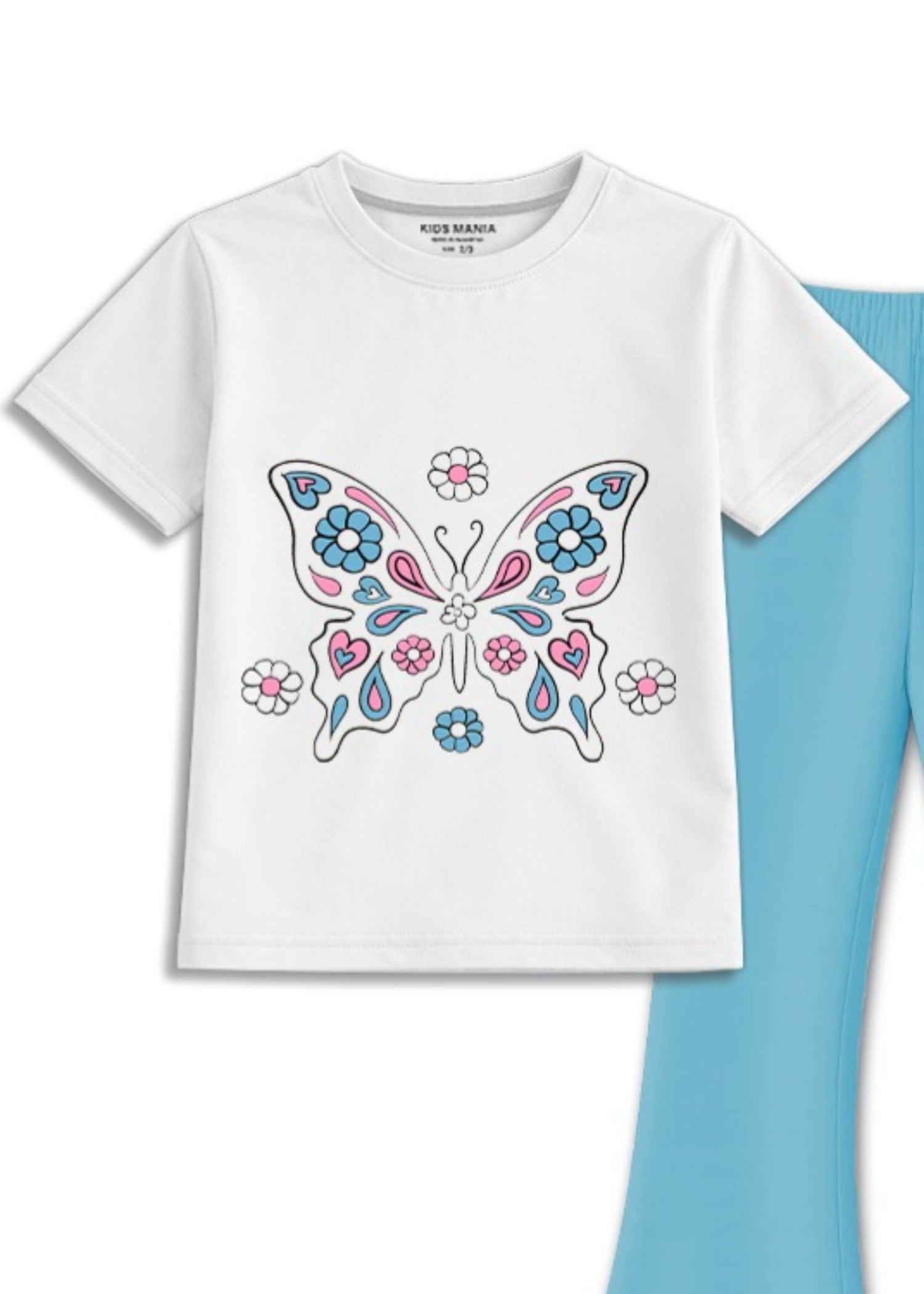 Co Ord Sets in White, sky blue