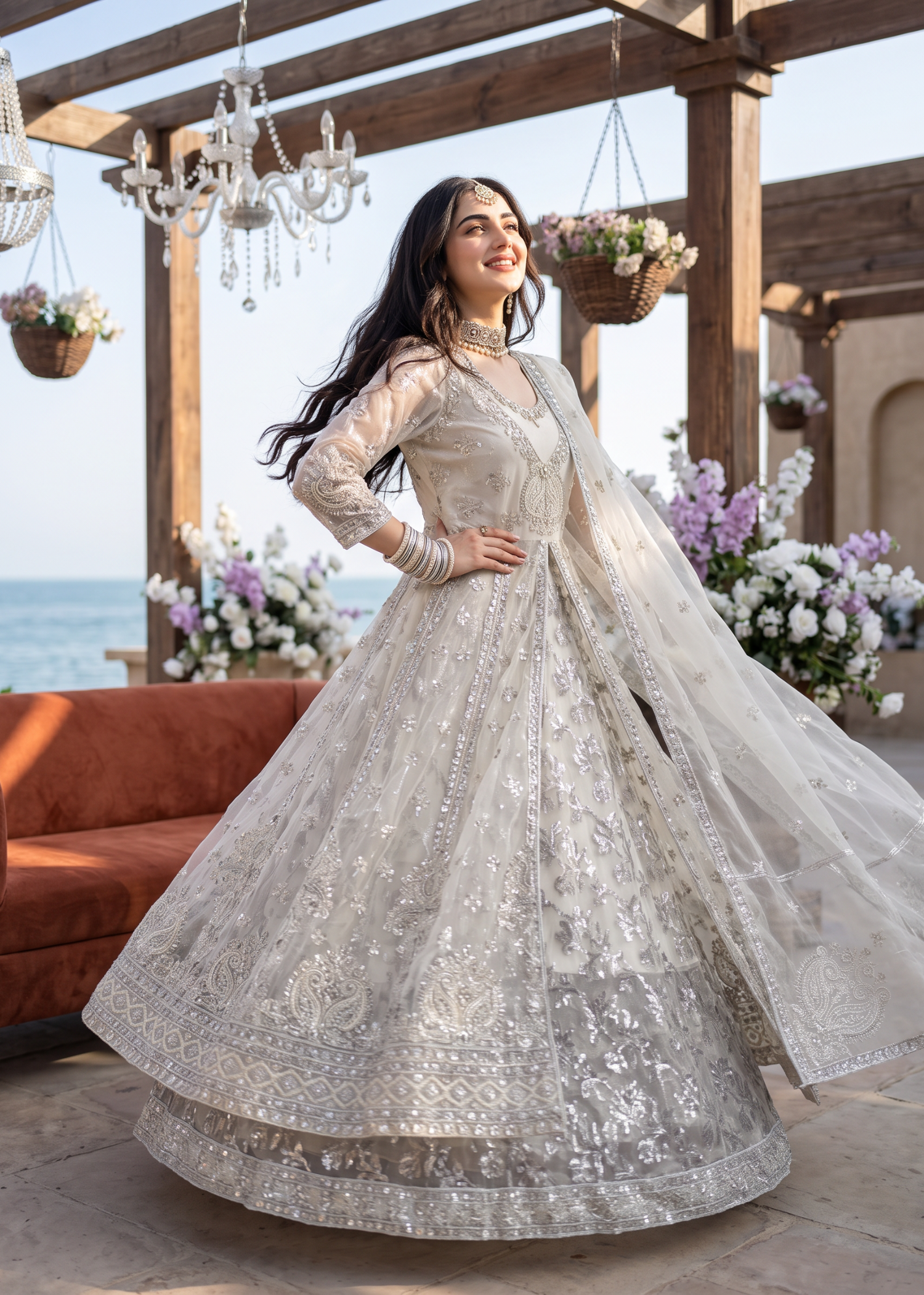 organza Maxi in Ghost white