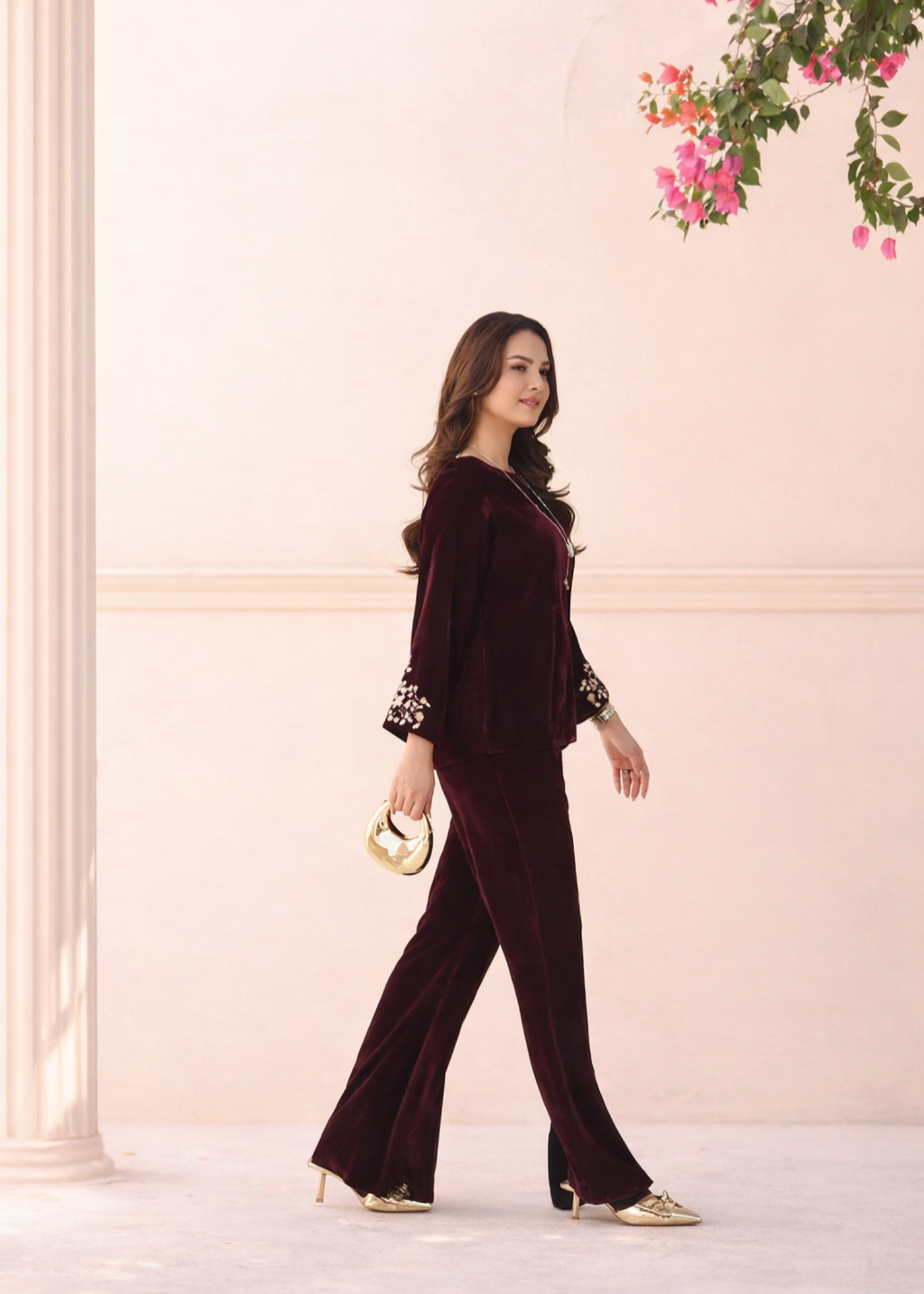 crepe Co Ord Sets in Wine