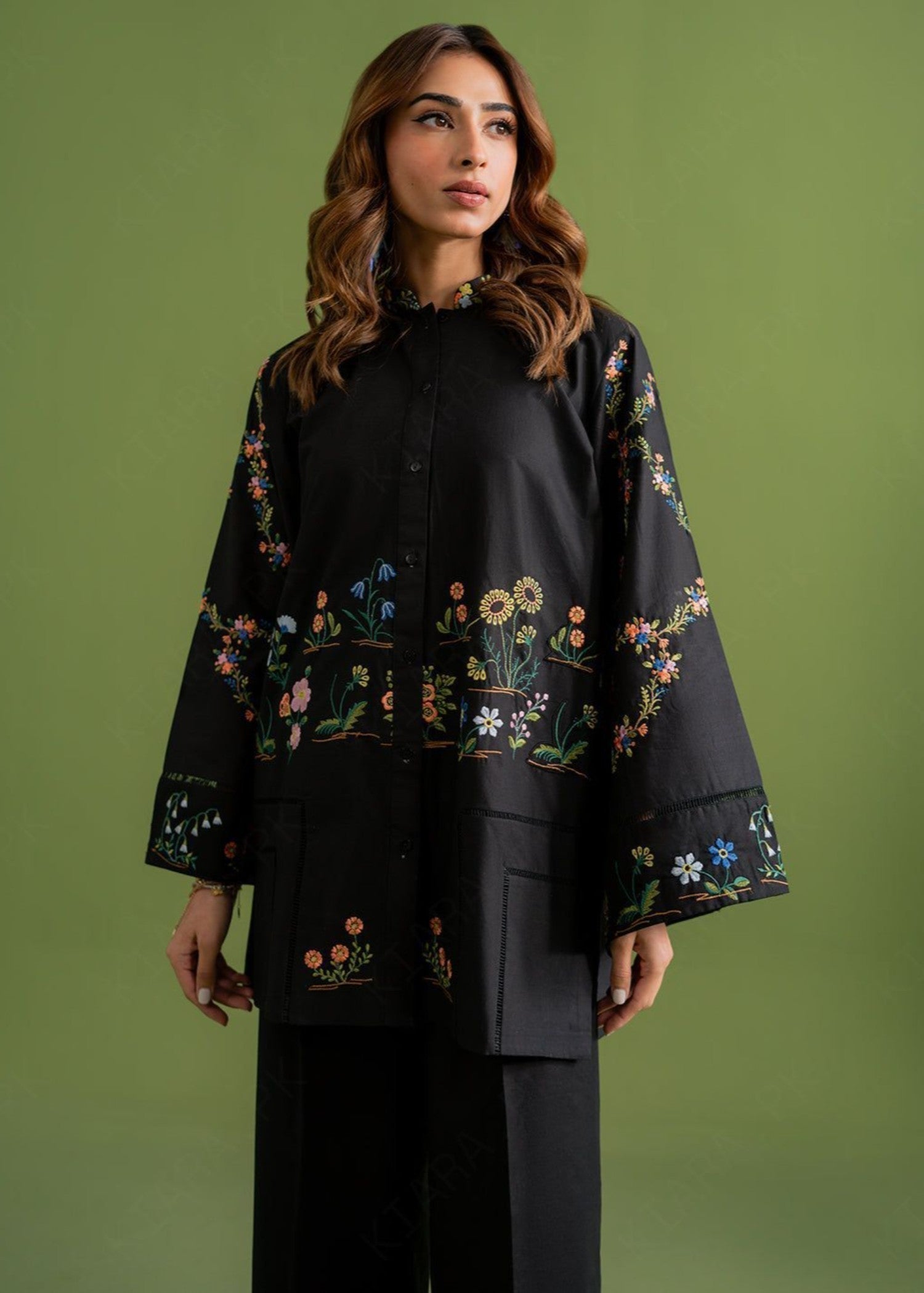 cambric cotton Co Ord Sets in Black