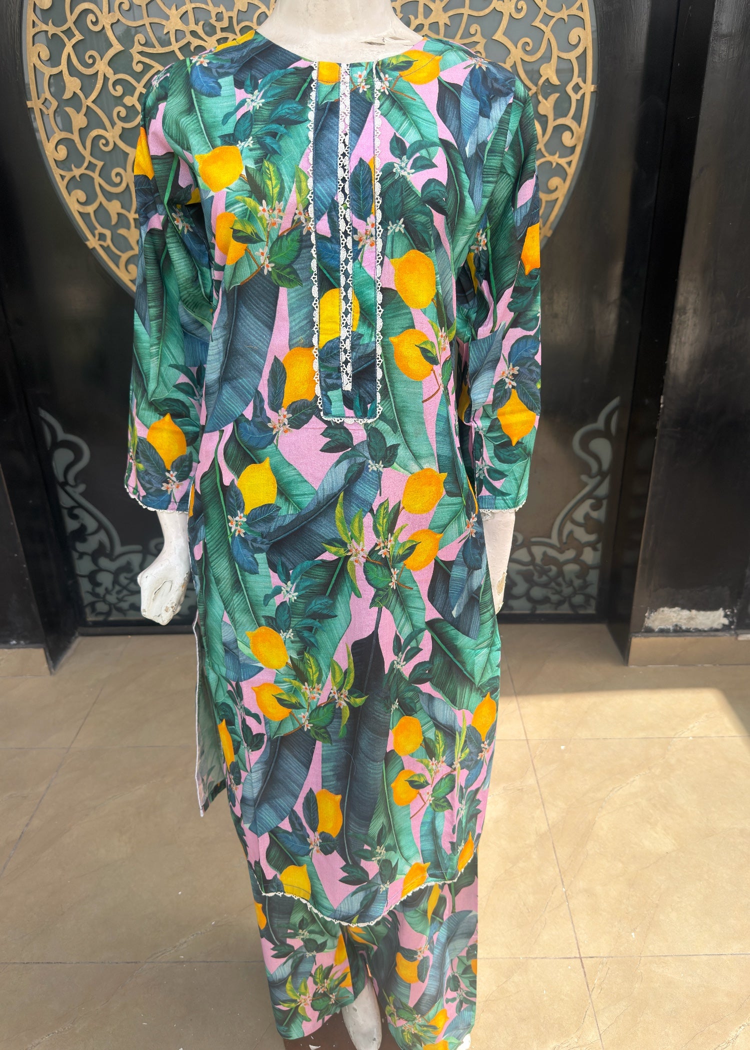 lawn Co Ord Sets in Pink, mustard, green