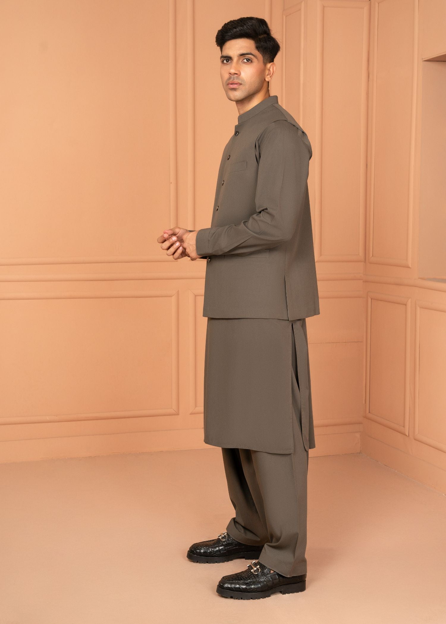 wash & wear Waistcoat in Slate grey
