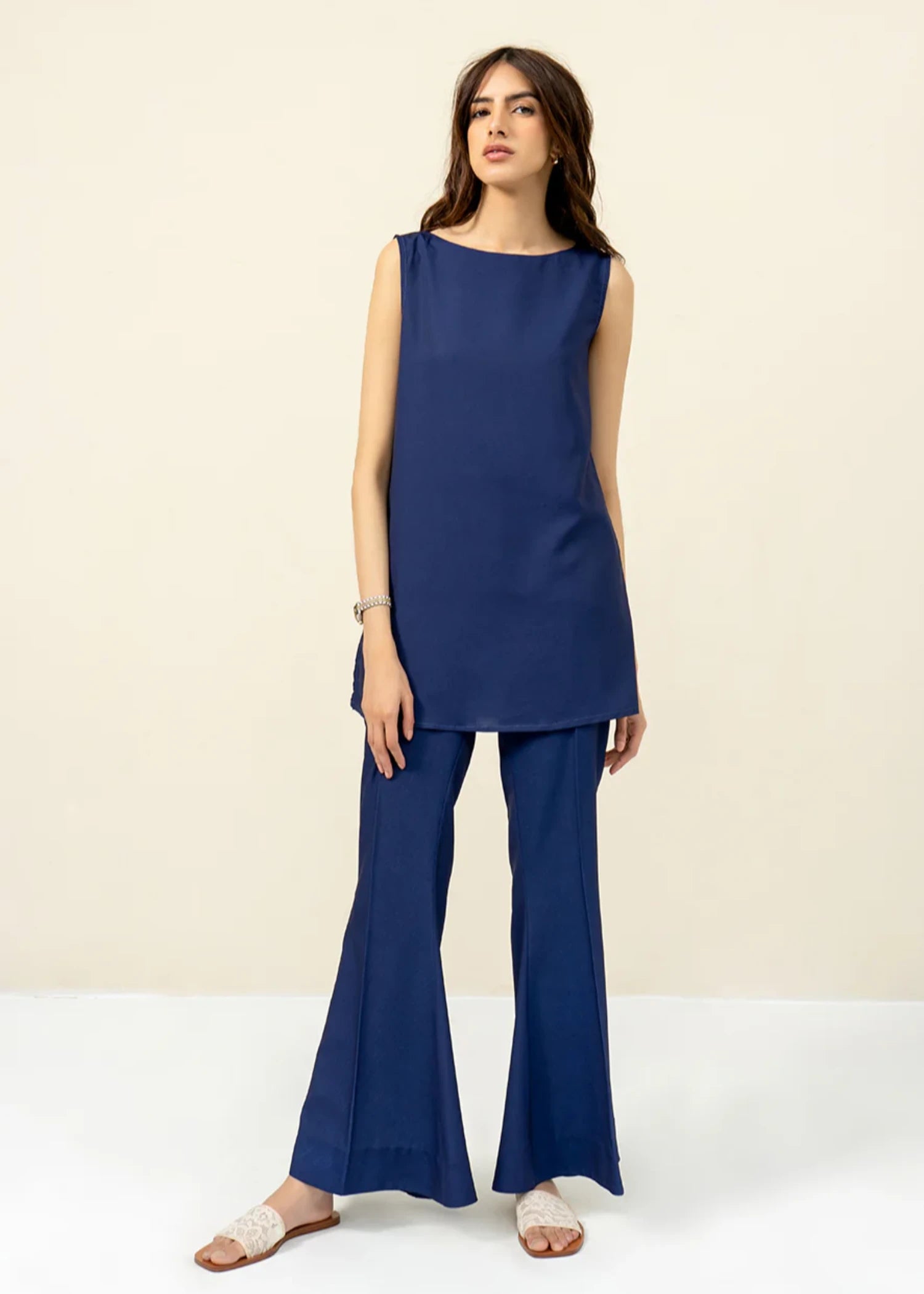 crepe Kurti in Navy blue