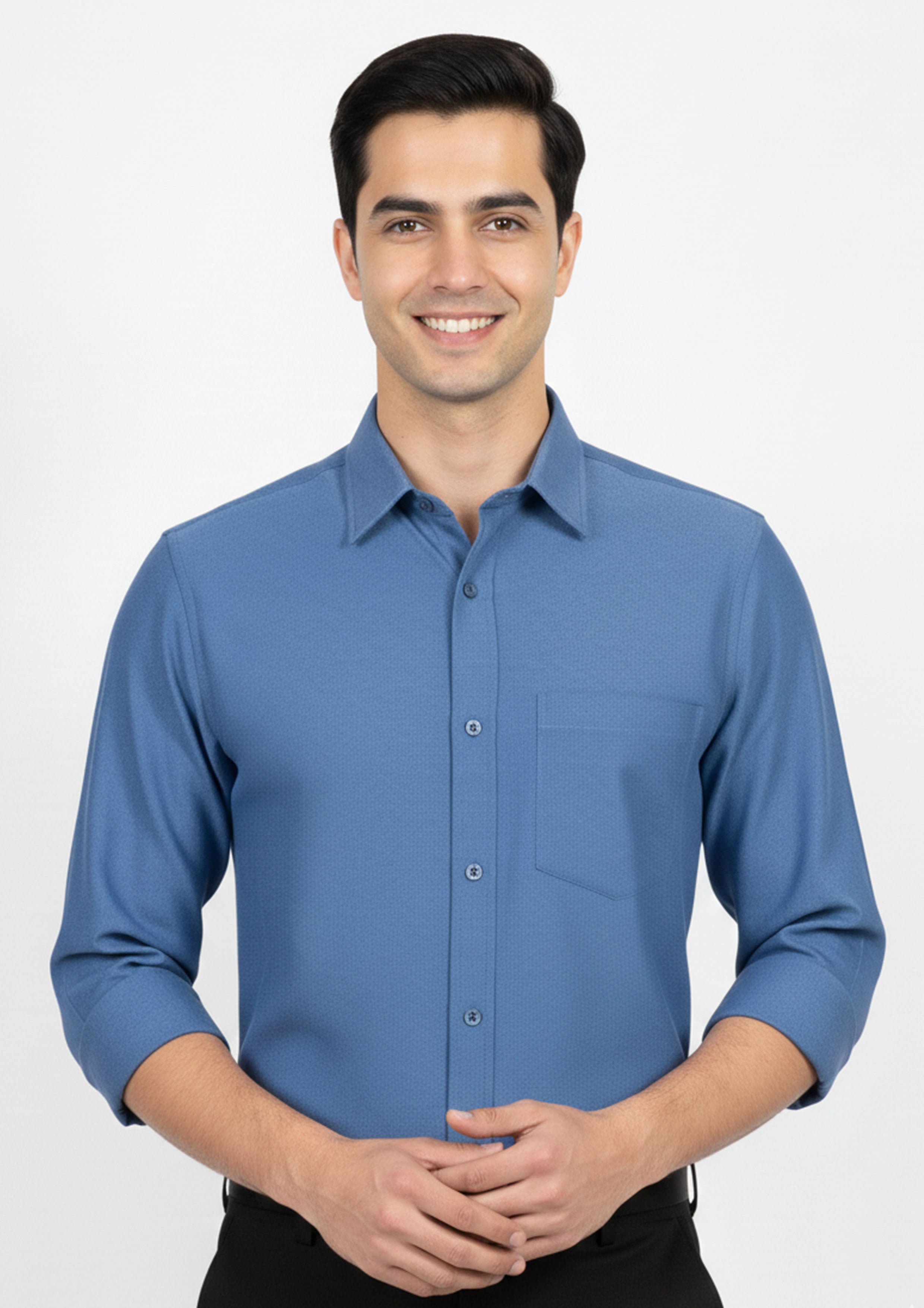 cotton Formal Shirt in Dark blue