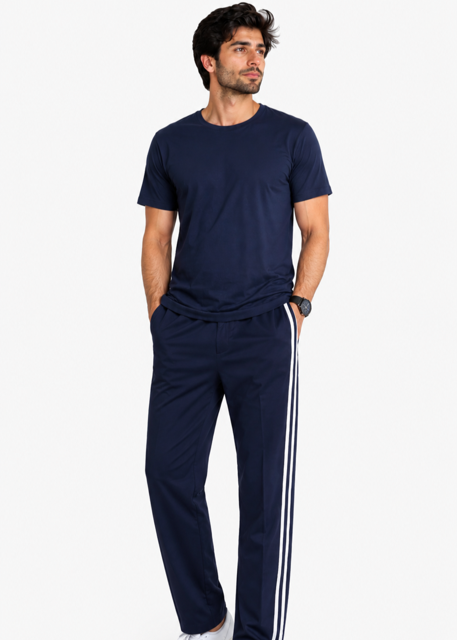 cotton jersey Tracksuit in Navy blue