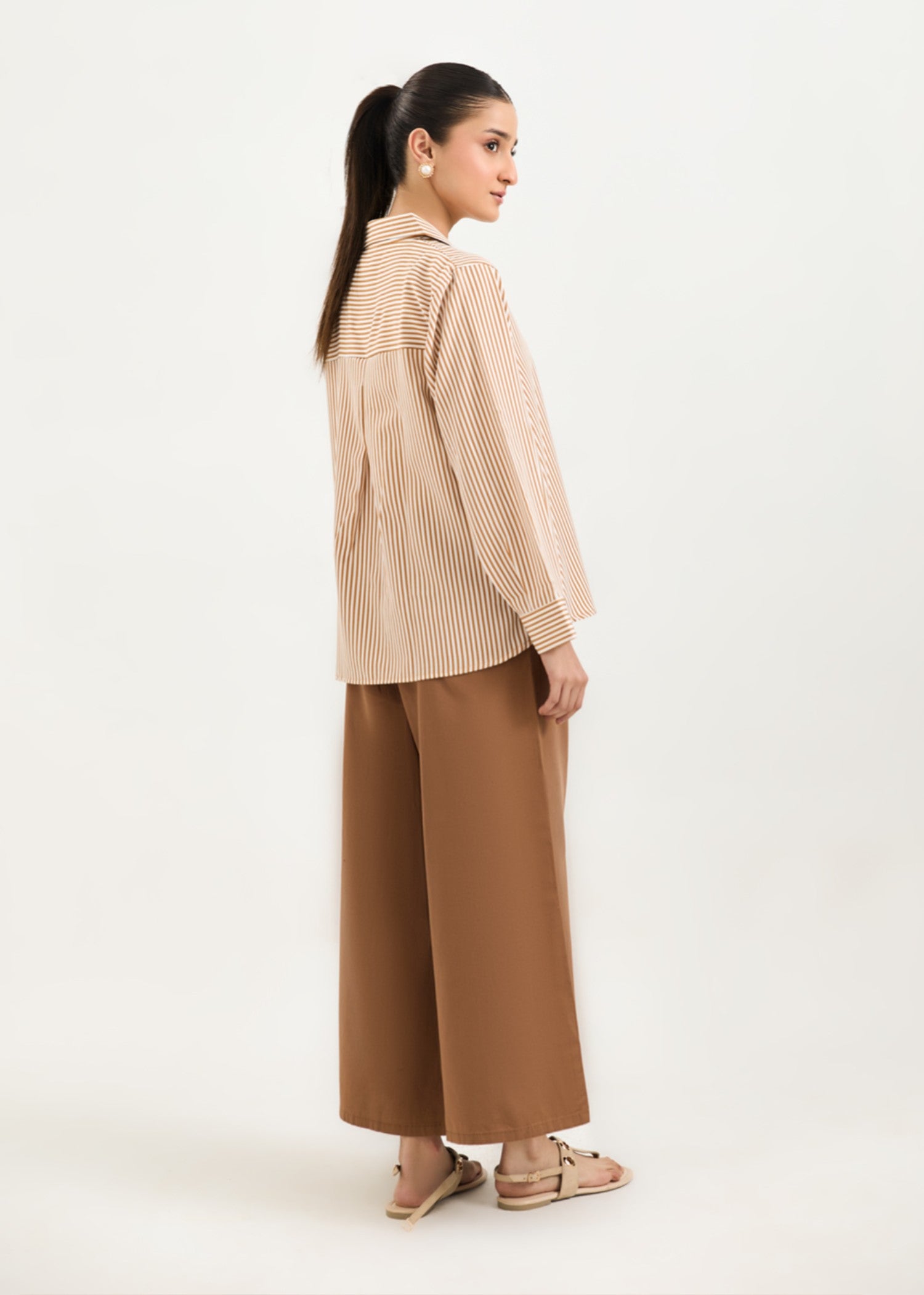 polycotton Top in Sand brown