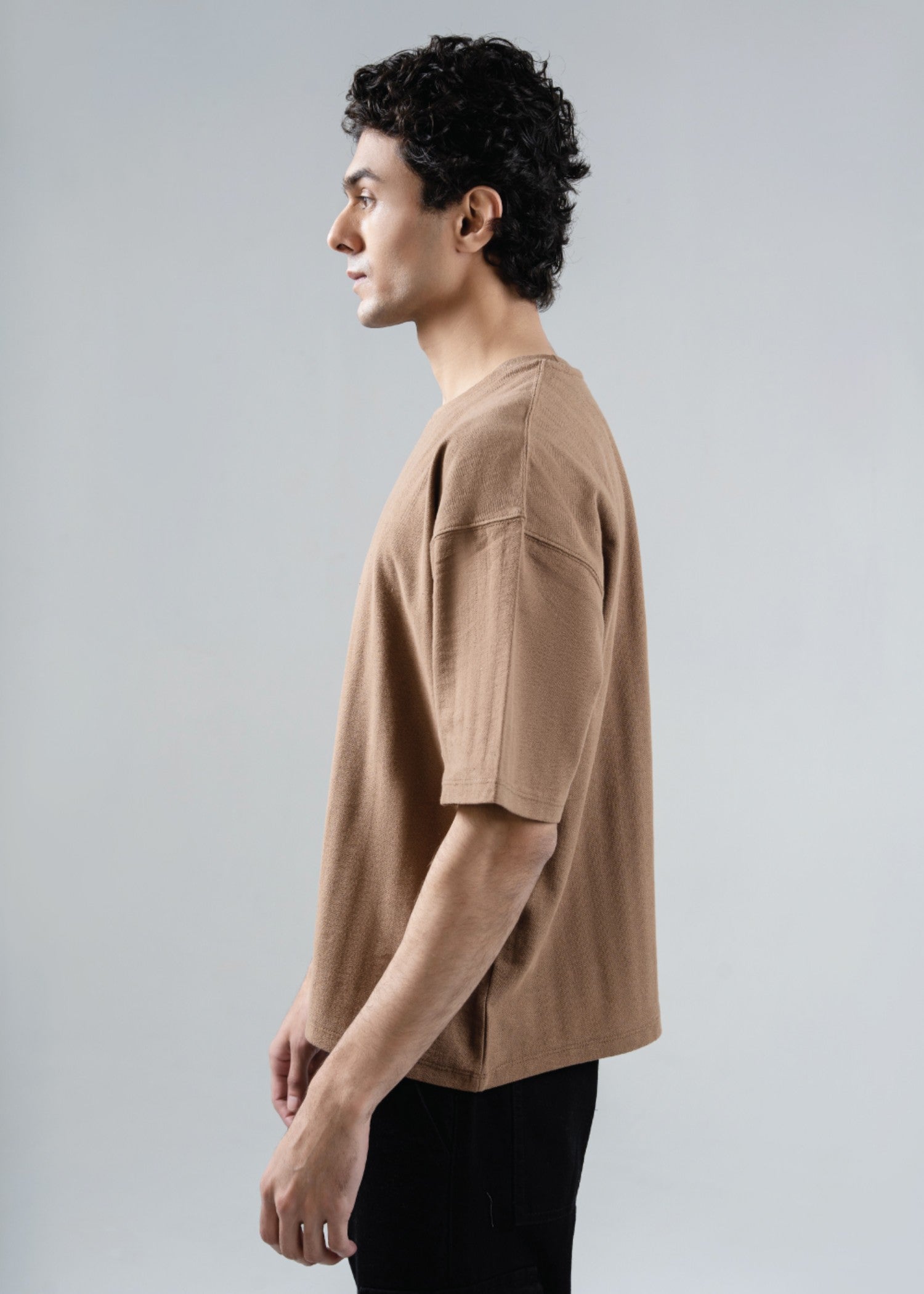 jacquard T Shirt in Brown