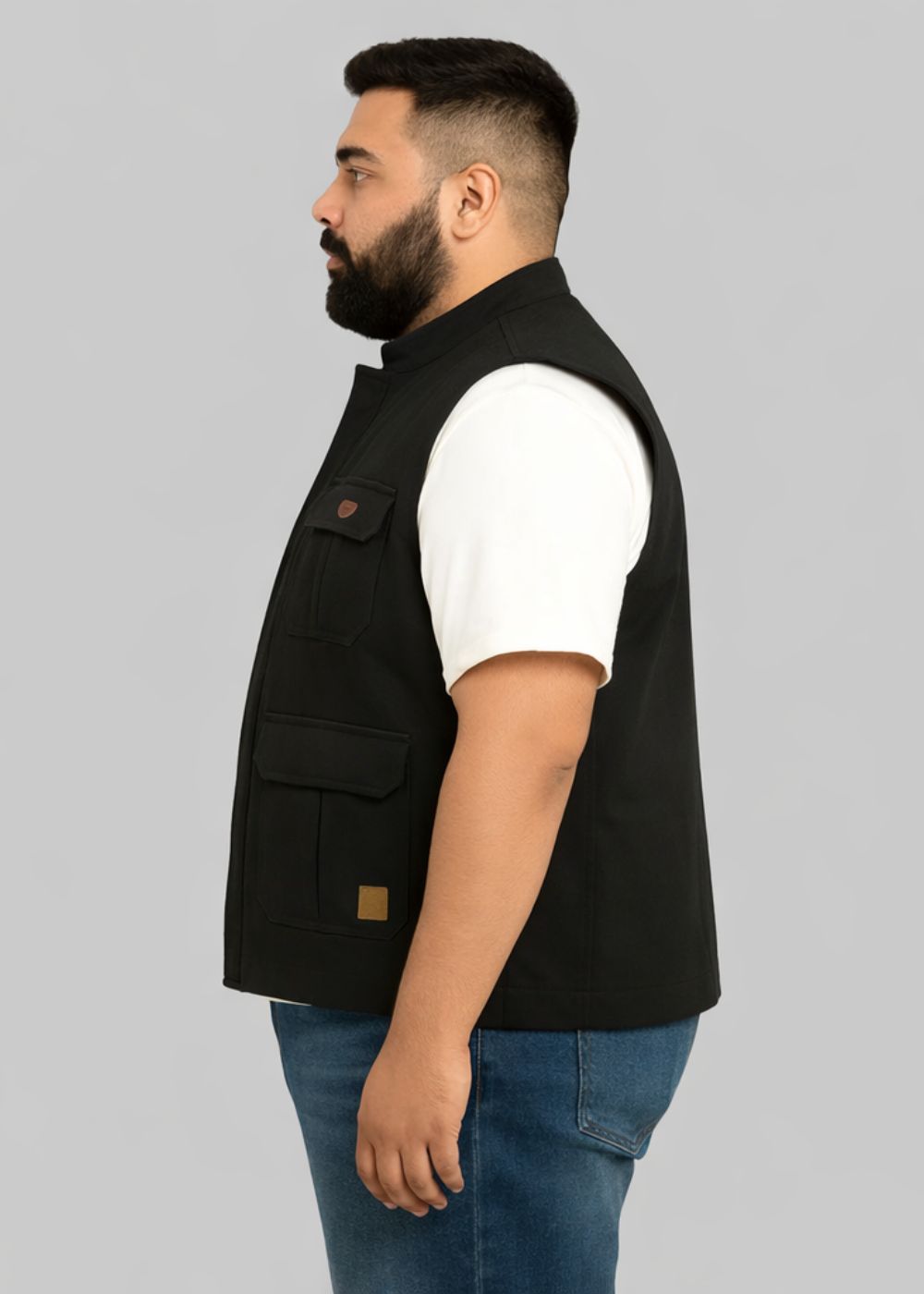 twill cotton Jacket in Black