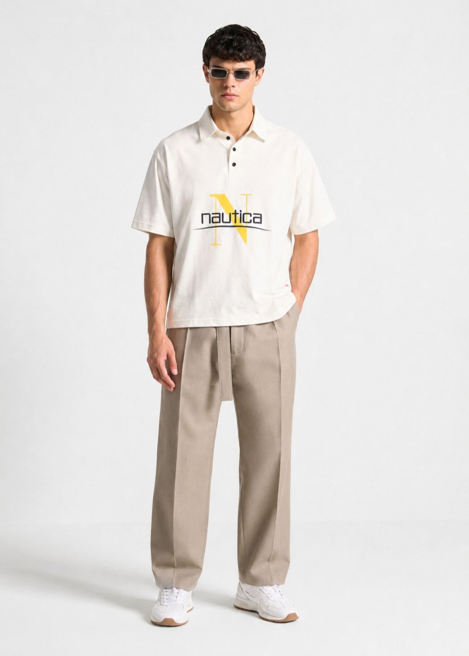 cotton Polo Shirt in Off-white by Imagination Apparel