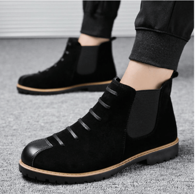 Martin Boots Men's Short Boots Chelsea Leather Boots