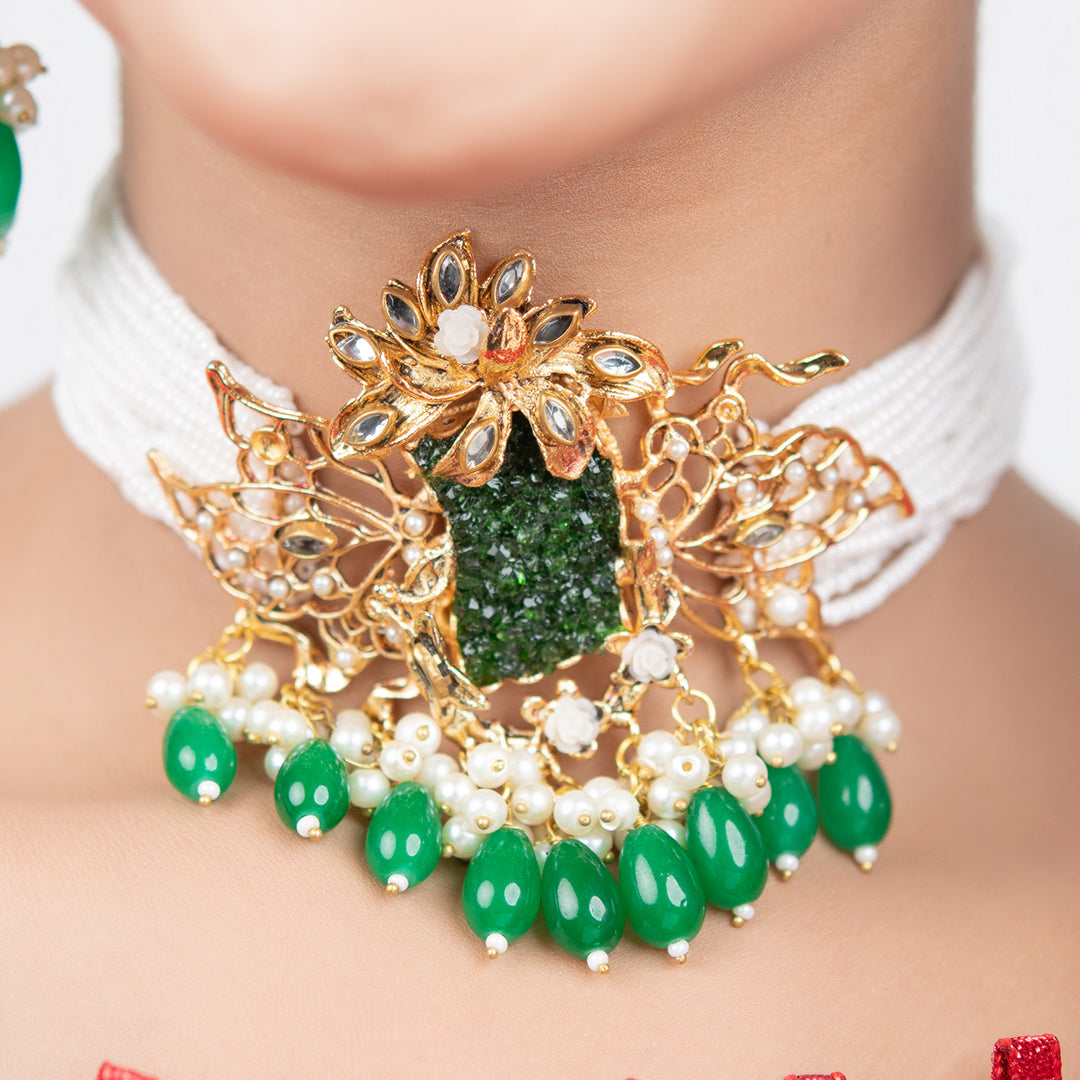 Choker in Green Color by - Trendy Women Choker HMG3745