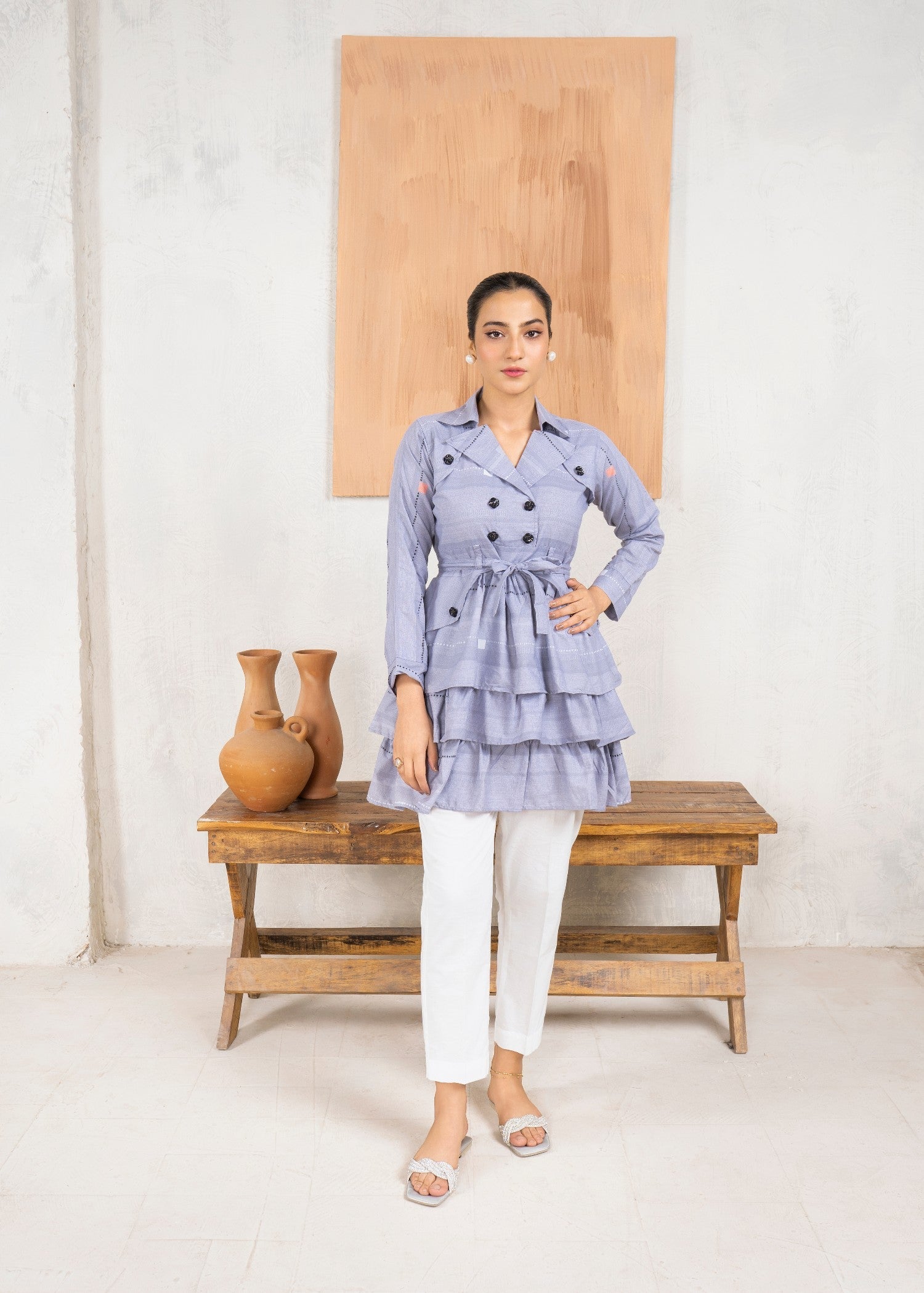 cotton Tunic in Lavender grey