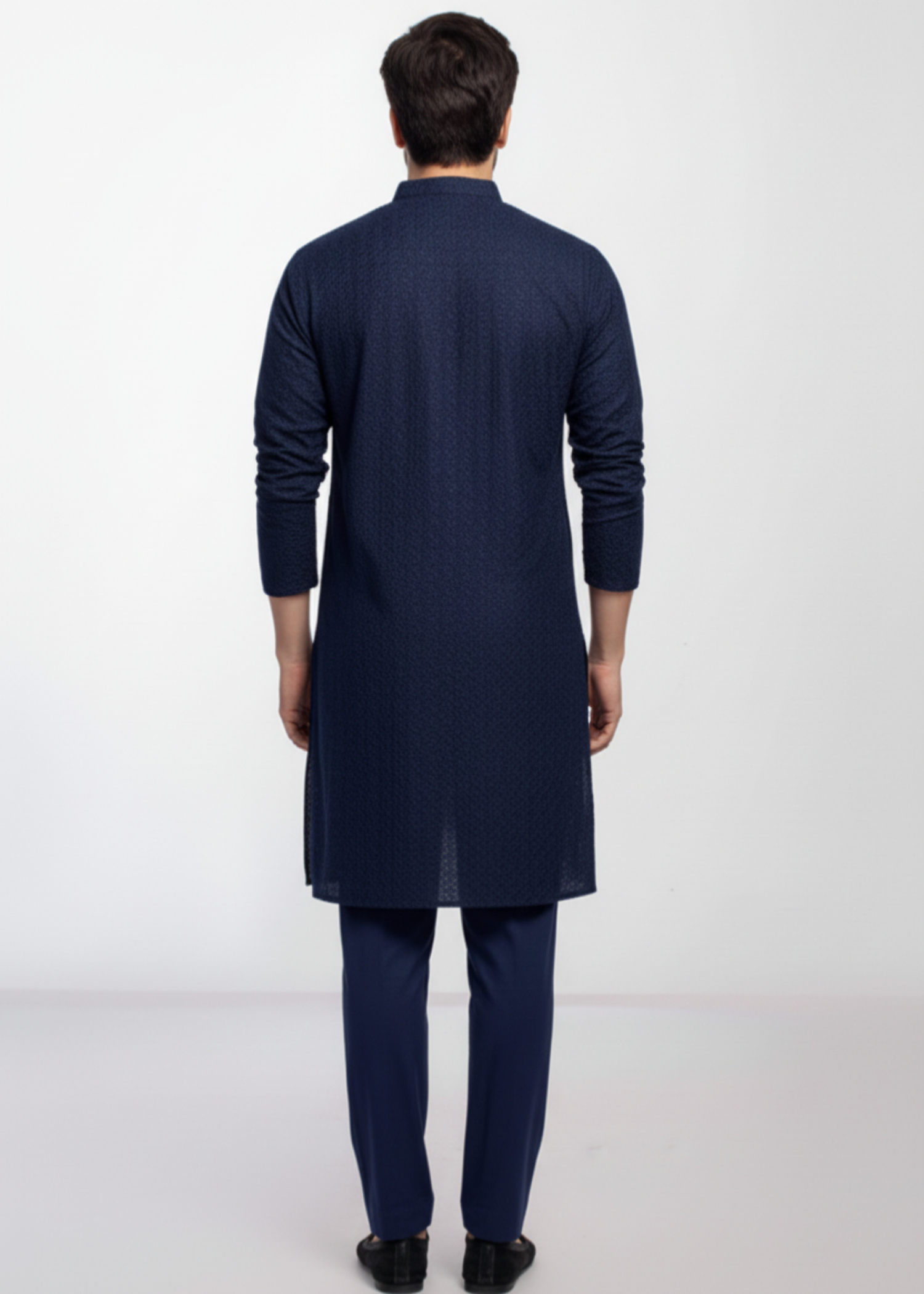 chikankari cotton Kurta Set in Navy blue by Decuir