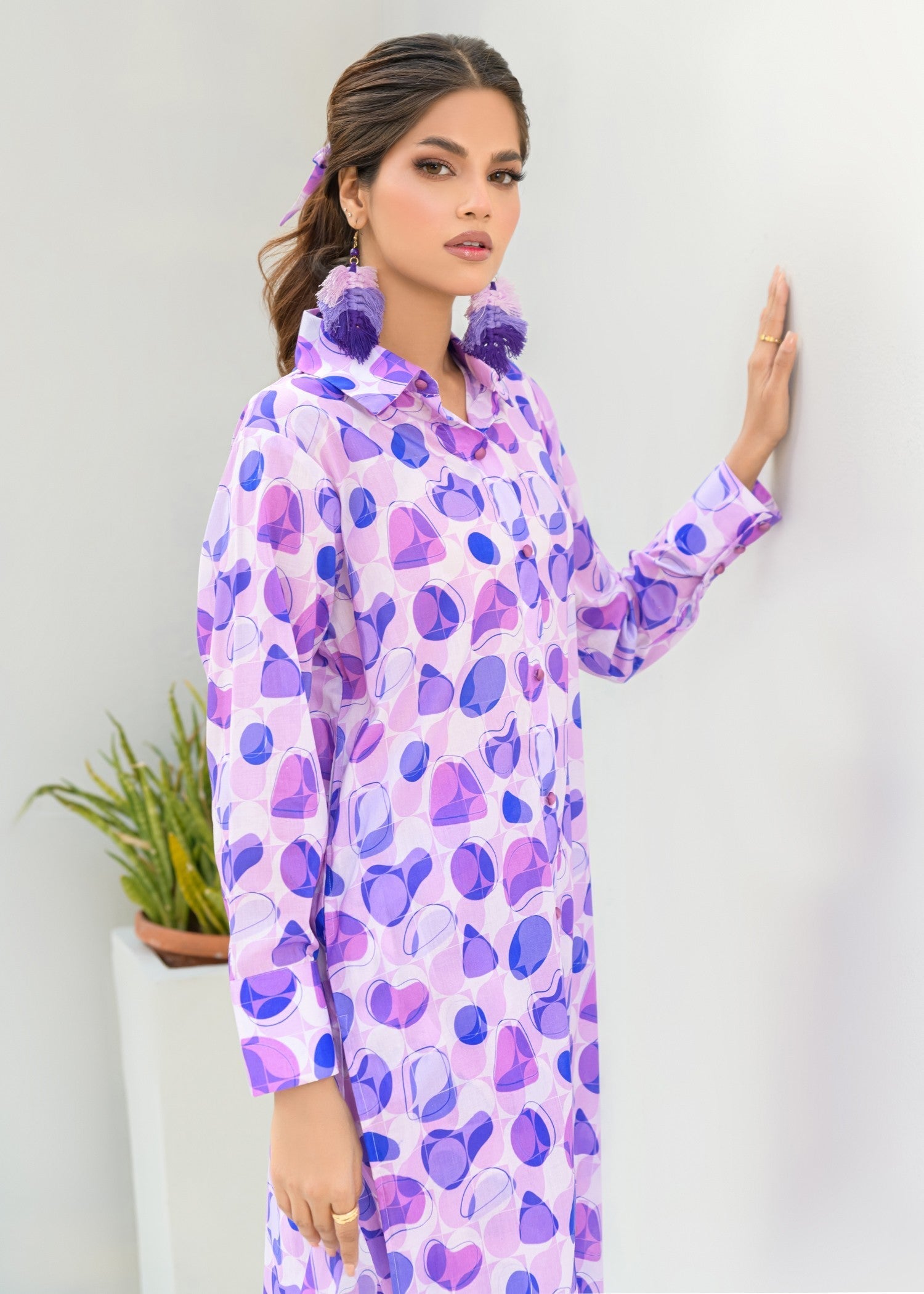 cambric Co ord Sets in Purple