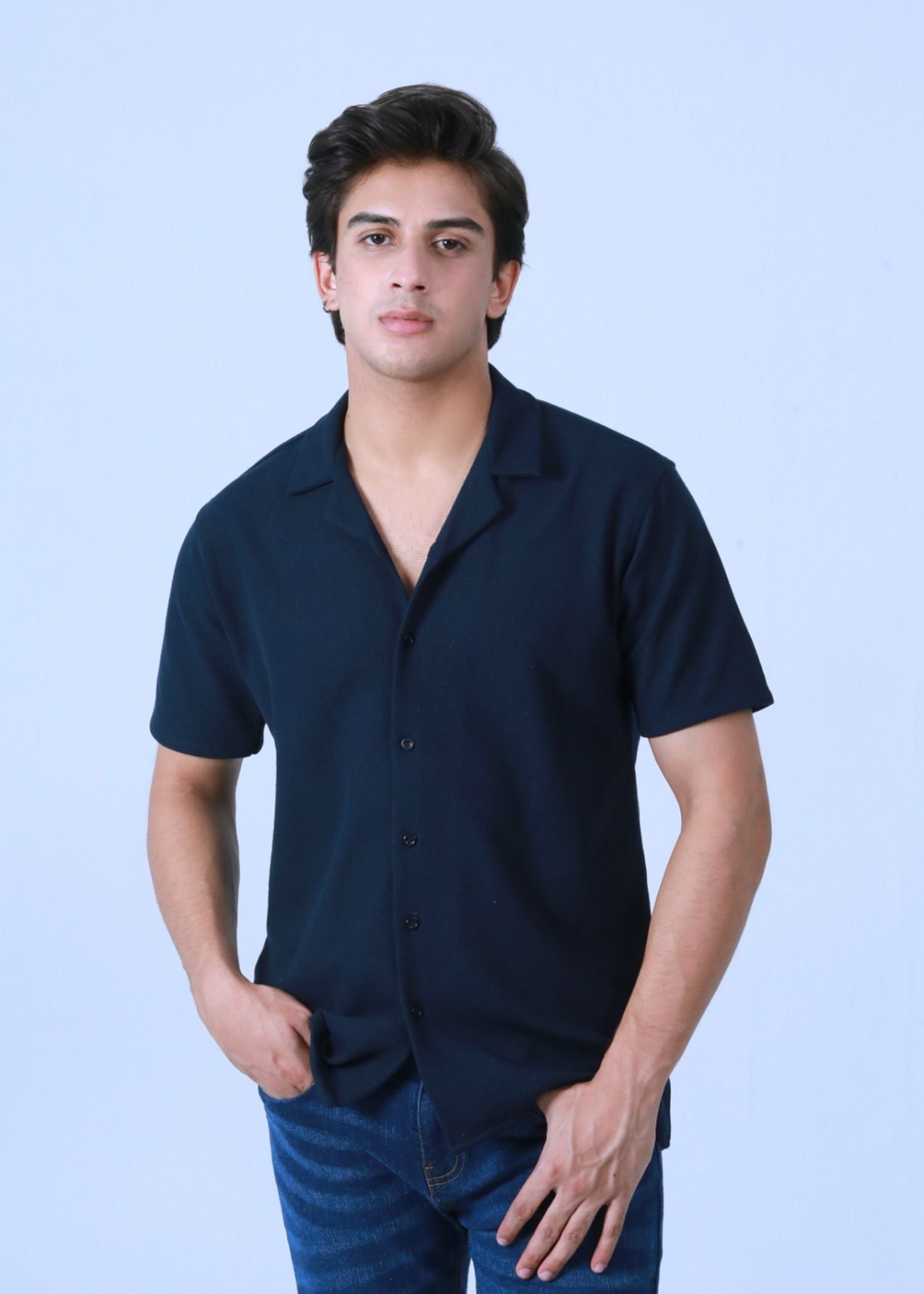 jacquard Casual Shirt in Blue