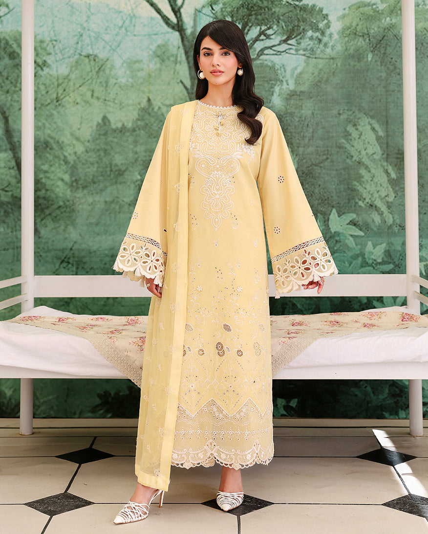 Veil of Summer Chikankari Lawn Edit – Lumiere Yellow