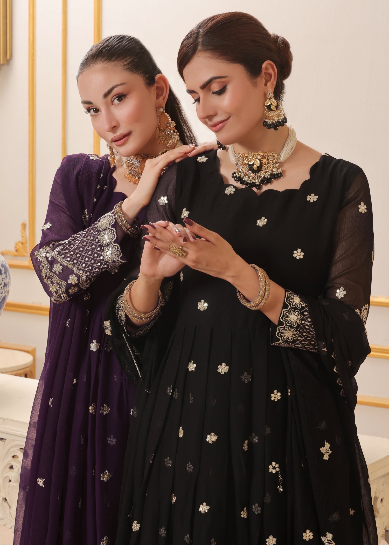 chiffon Pishwas in Egg plant