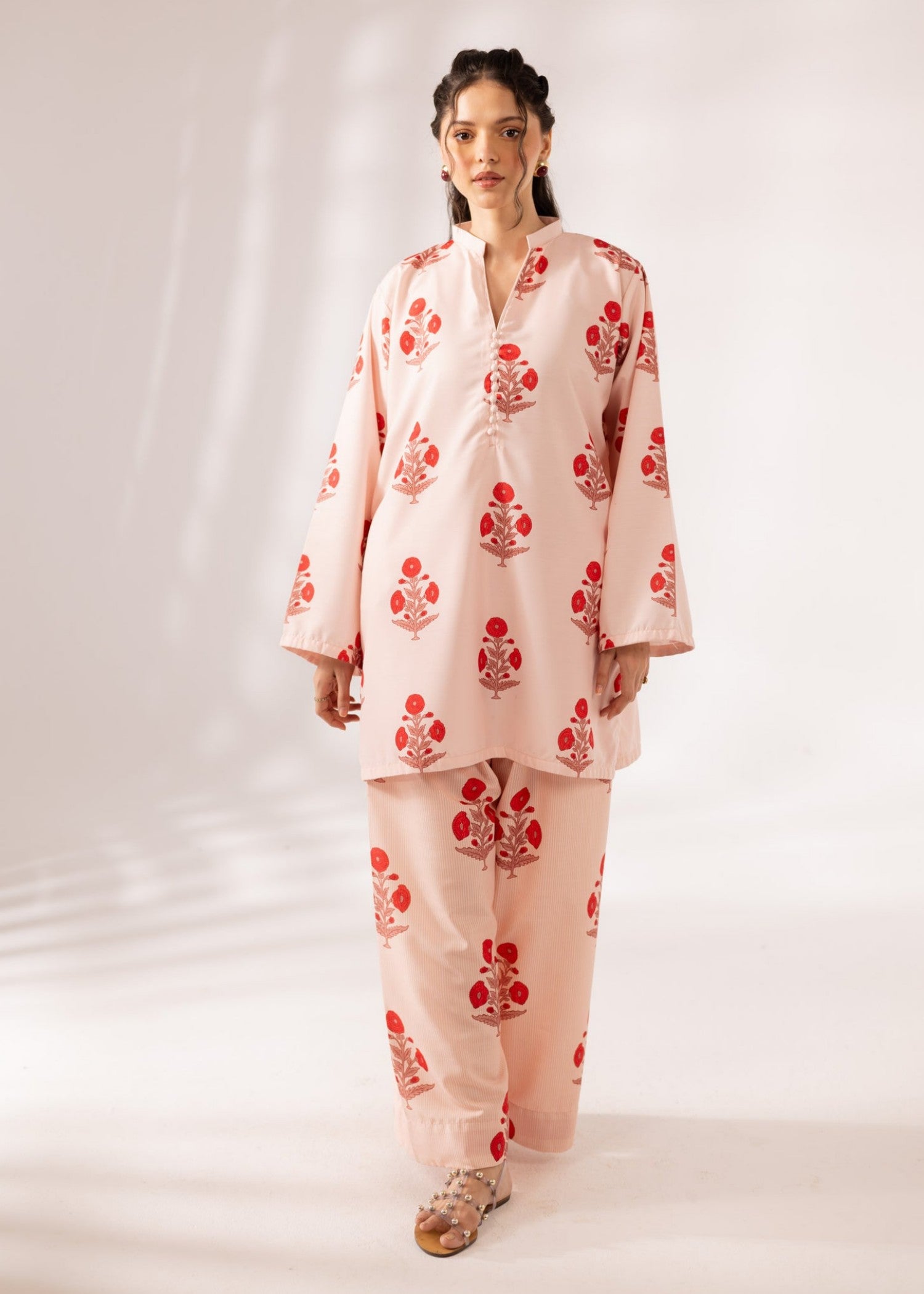 blended khaddar Co Ord Sets in Baby pink