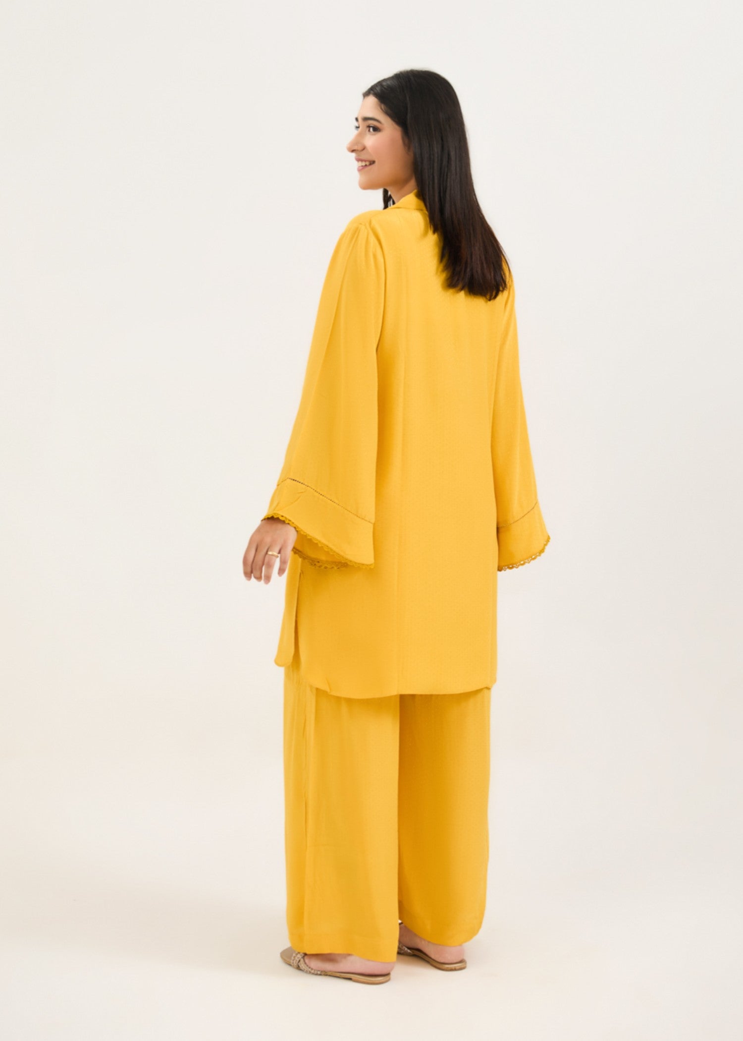 silk Co Ord Sets in School bus yellow