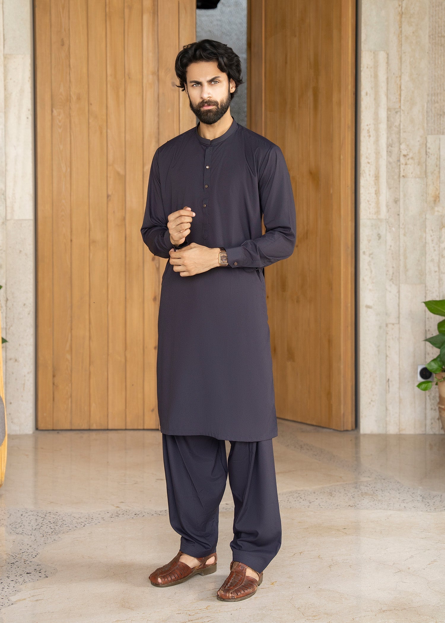 wash & wear Shalwar Kameez in Ultra violet by Buraq