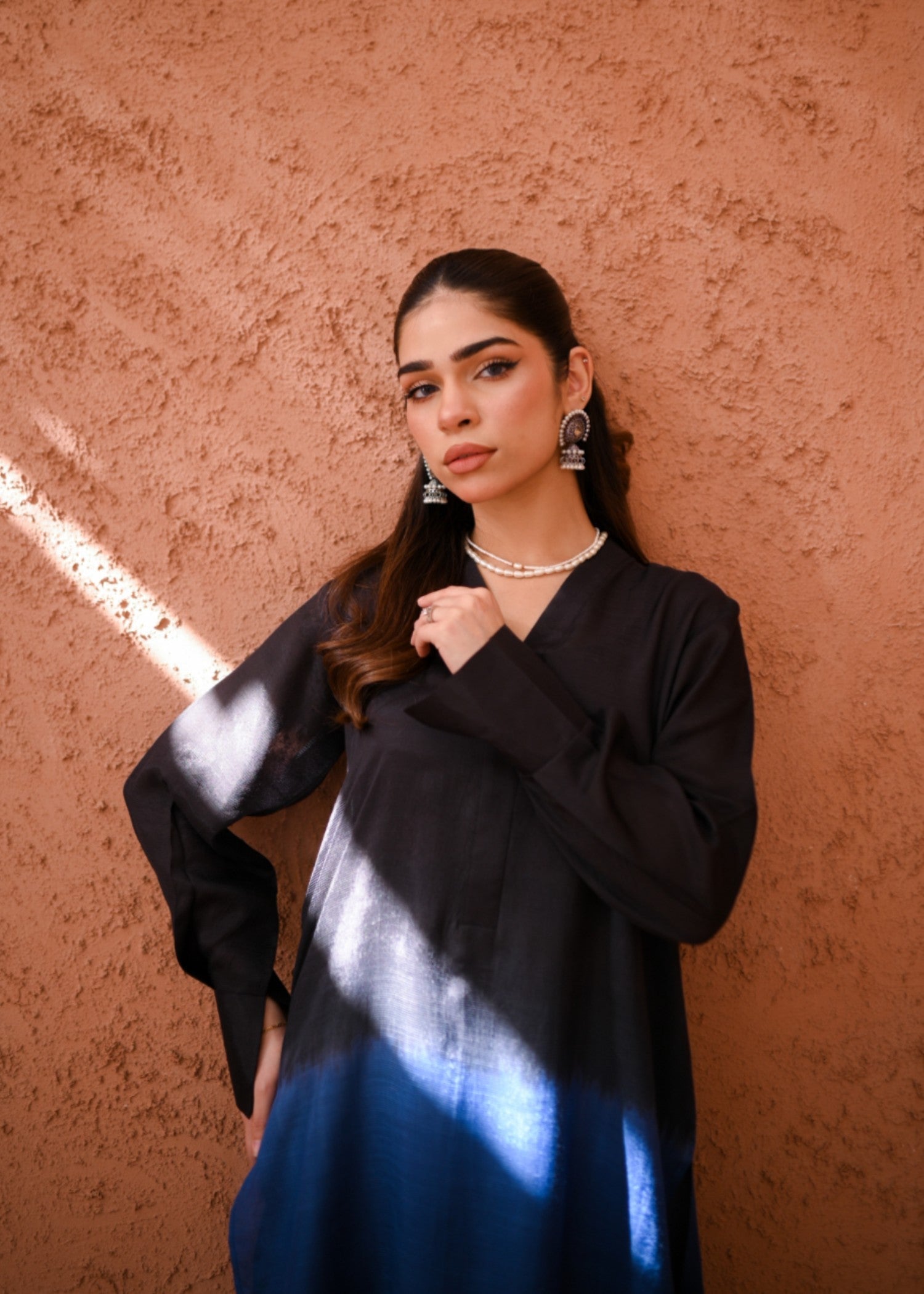 raw silk Co Ord Sets in Black