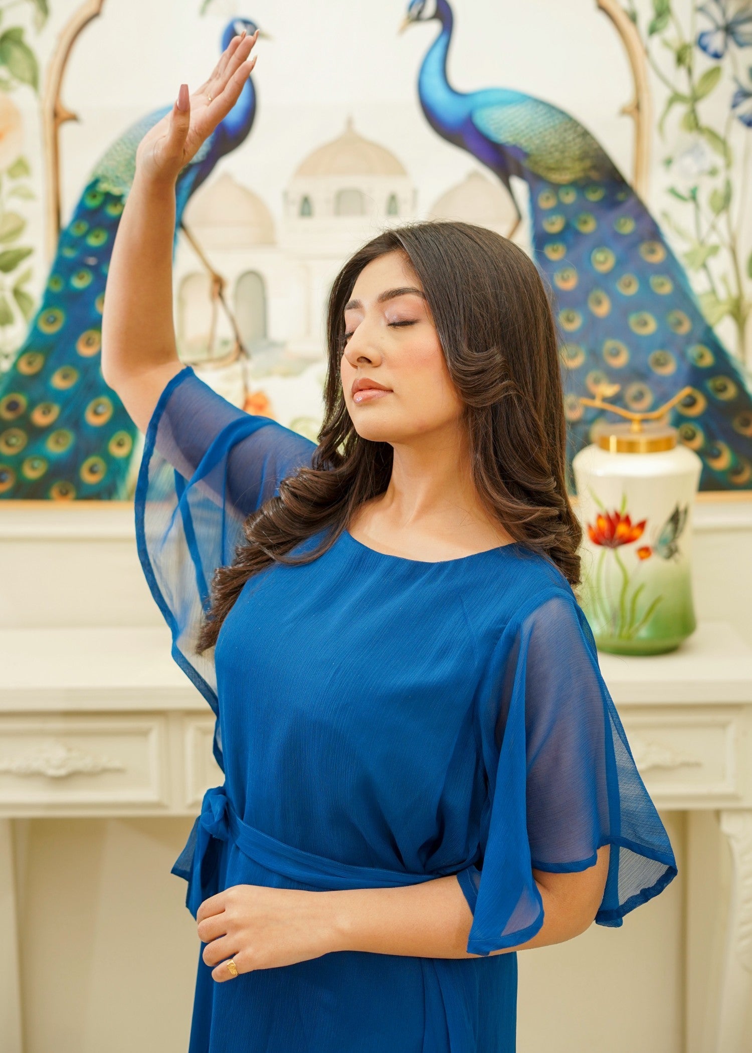 chiffon Maxi in Royal blue