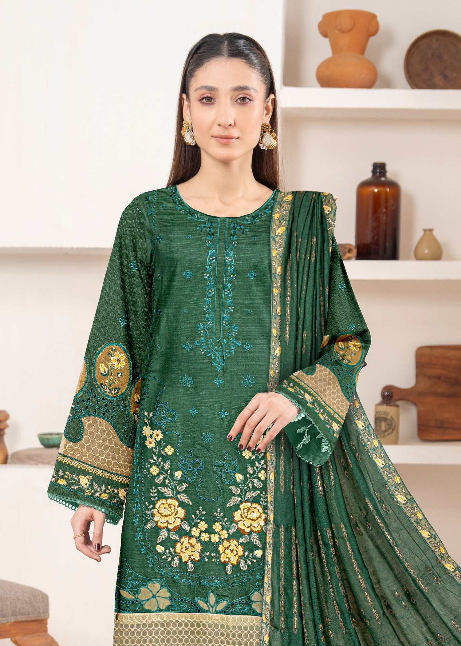 viscose Unstitched in Green