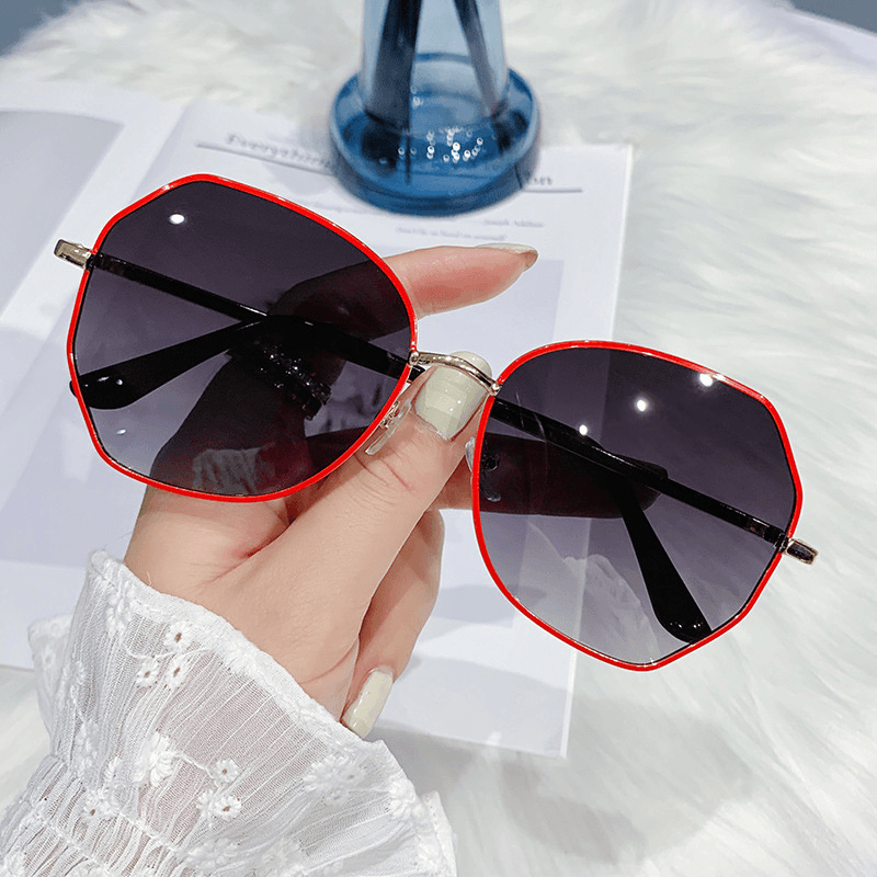 Sunshade Polarized Polygon Large Frame Glasses