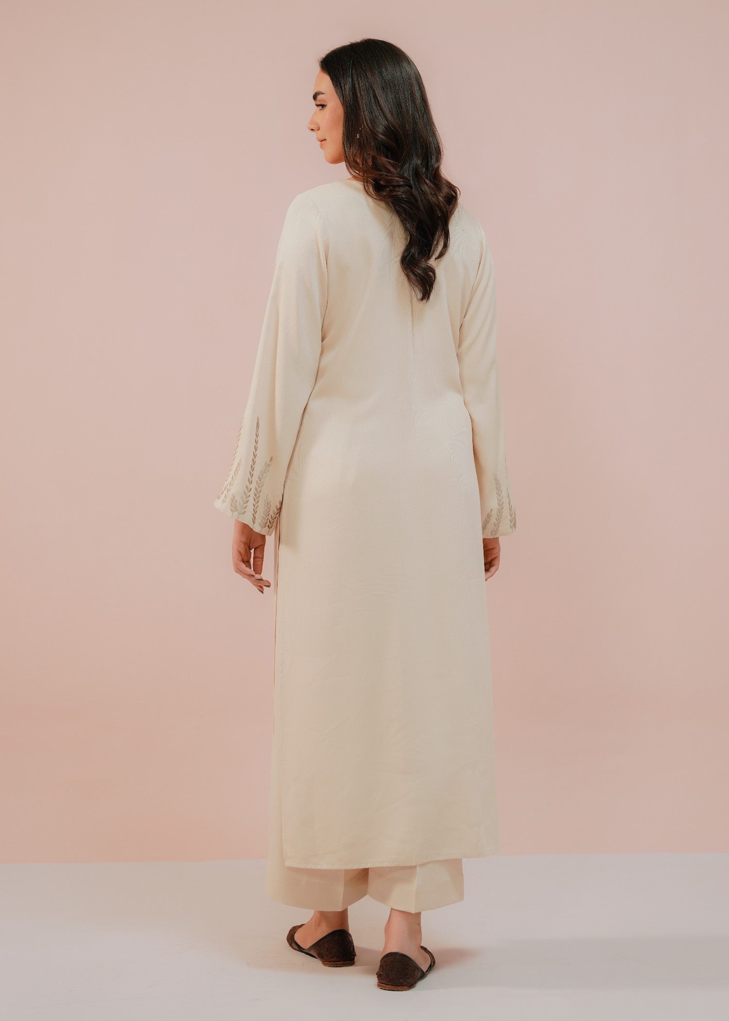 corduroy Kurta Set in Ivory