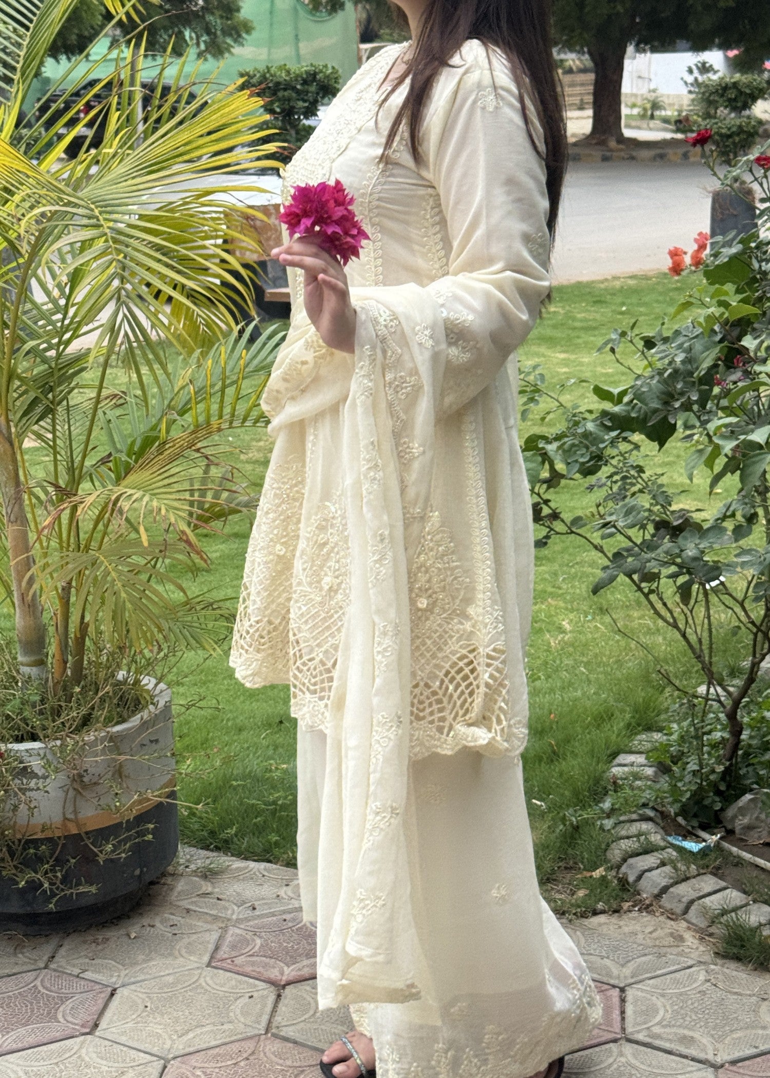 chiffon Short Frock in Buttercream